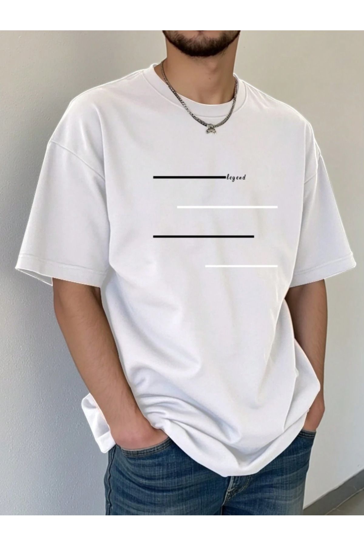 COHERENT Unisex Erkek/Kadın LEGEND Özel Baskılı Oversize Pamuklu T-Shirt