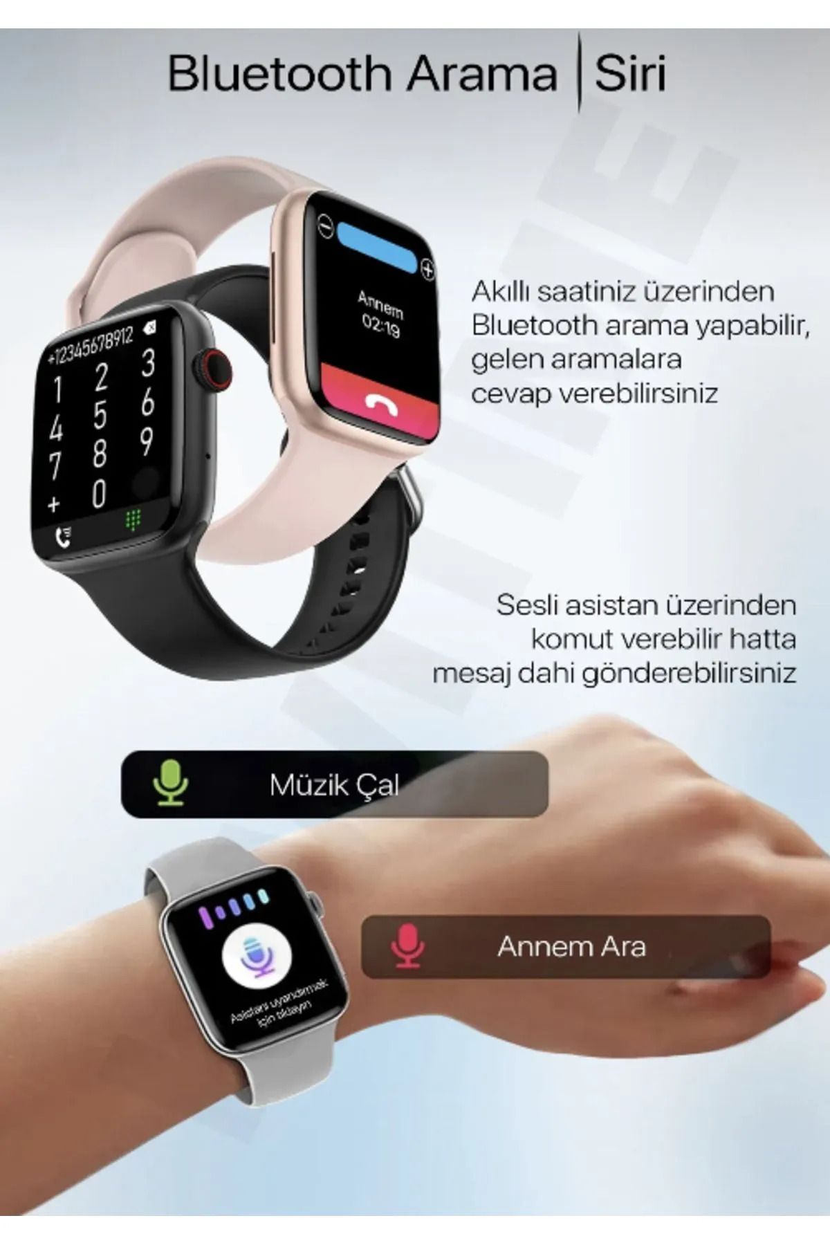 Marka Aksesuar Watch 7 Premium Smartwatch 2025 Yeni Akill Saat Nfc Siri Gps Bluetooth Cagri Android Los.