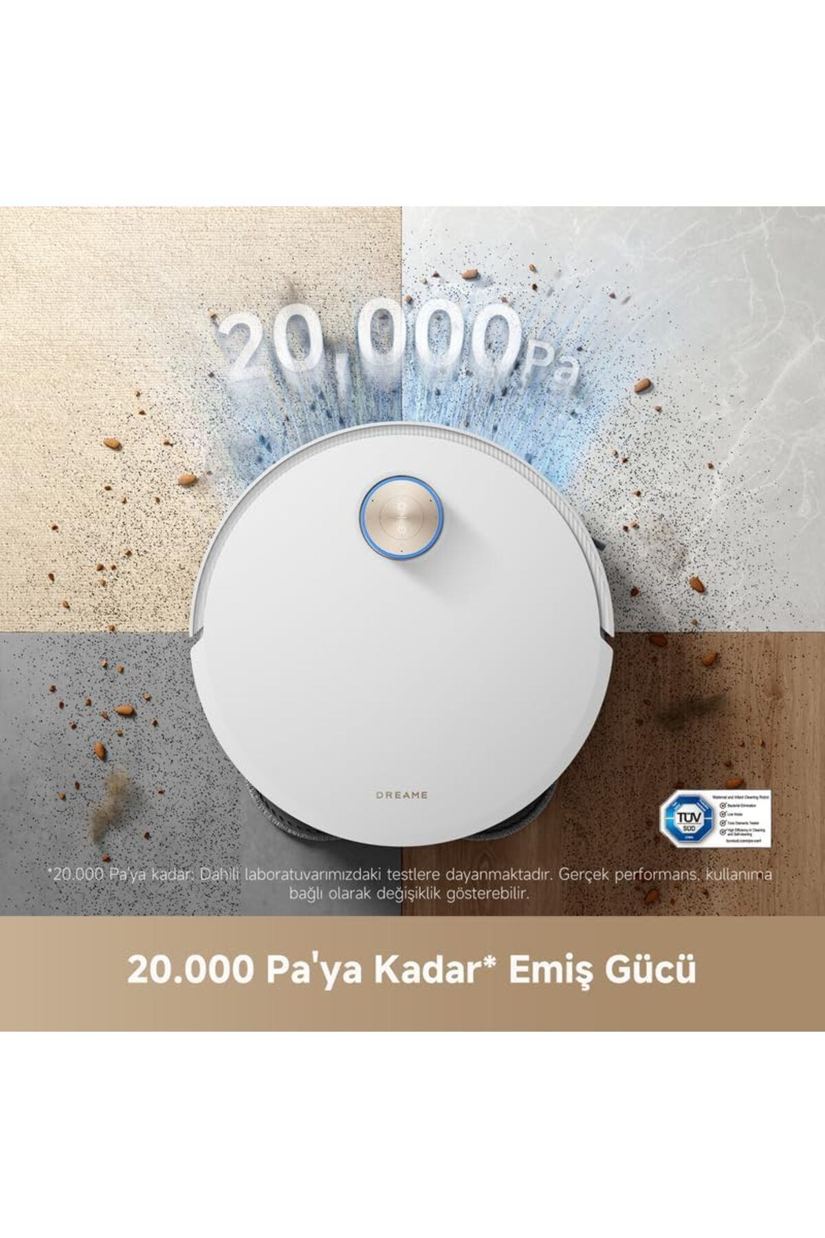 Dreame Wett & Dry X50 Ultra Complete Vacuumix Cleanerr Robot Süpürge, 20.000 Pa , 4.5 Litre Su Haznesi