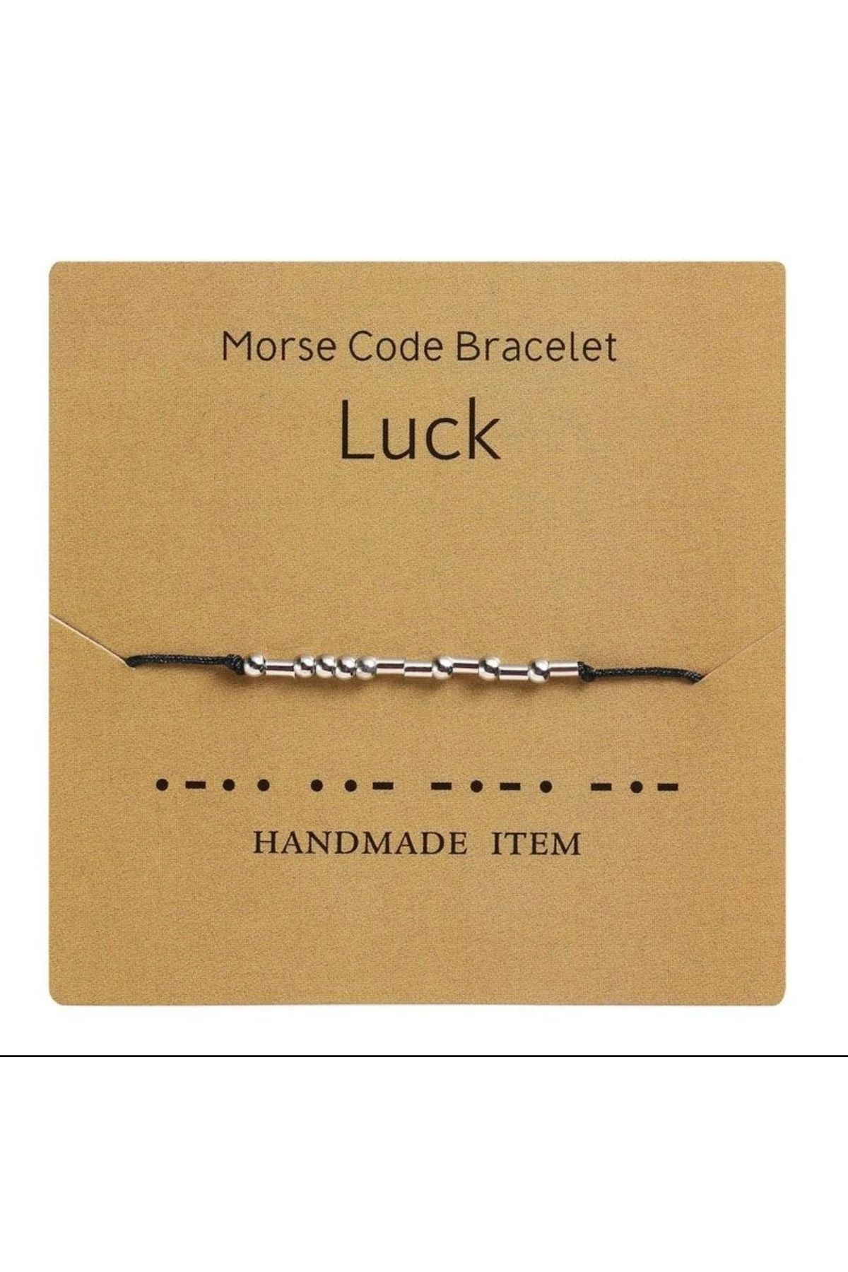 Mojo Jewellery “LUCK” Yazılı Mors Alfabesi Bileklik – Şans Getiren Minimal Tasarım