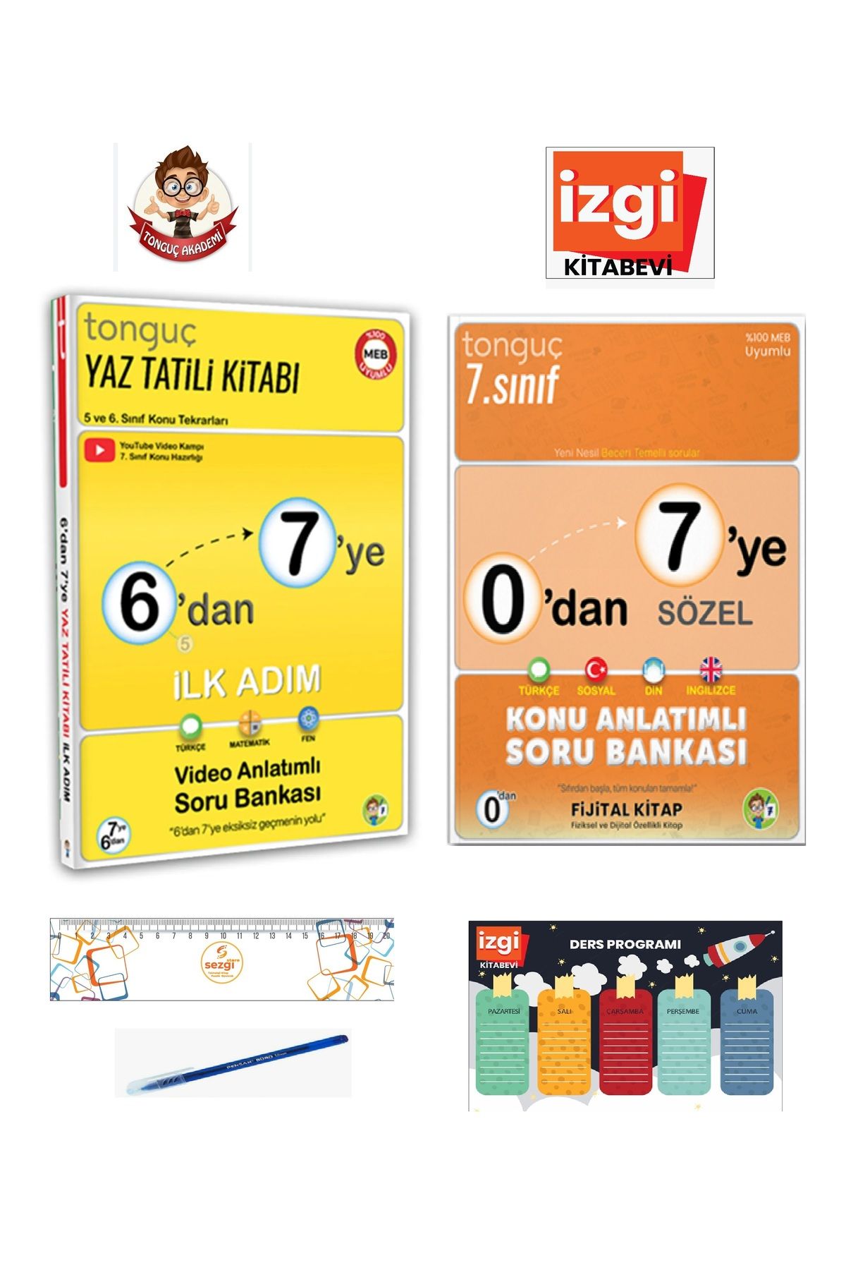 Tonguç Yayınları 6'dan 7'ye Hazırlık Kitabı+0'dan 7'ye Sözel Konu Anlatımlı Soru Bankası HEDİYELİ. 2025 BASKI