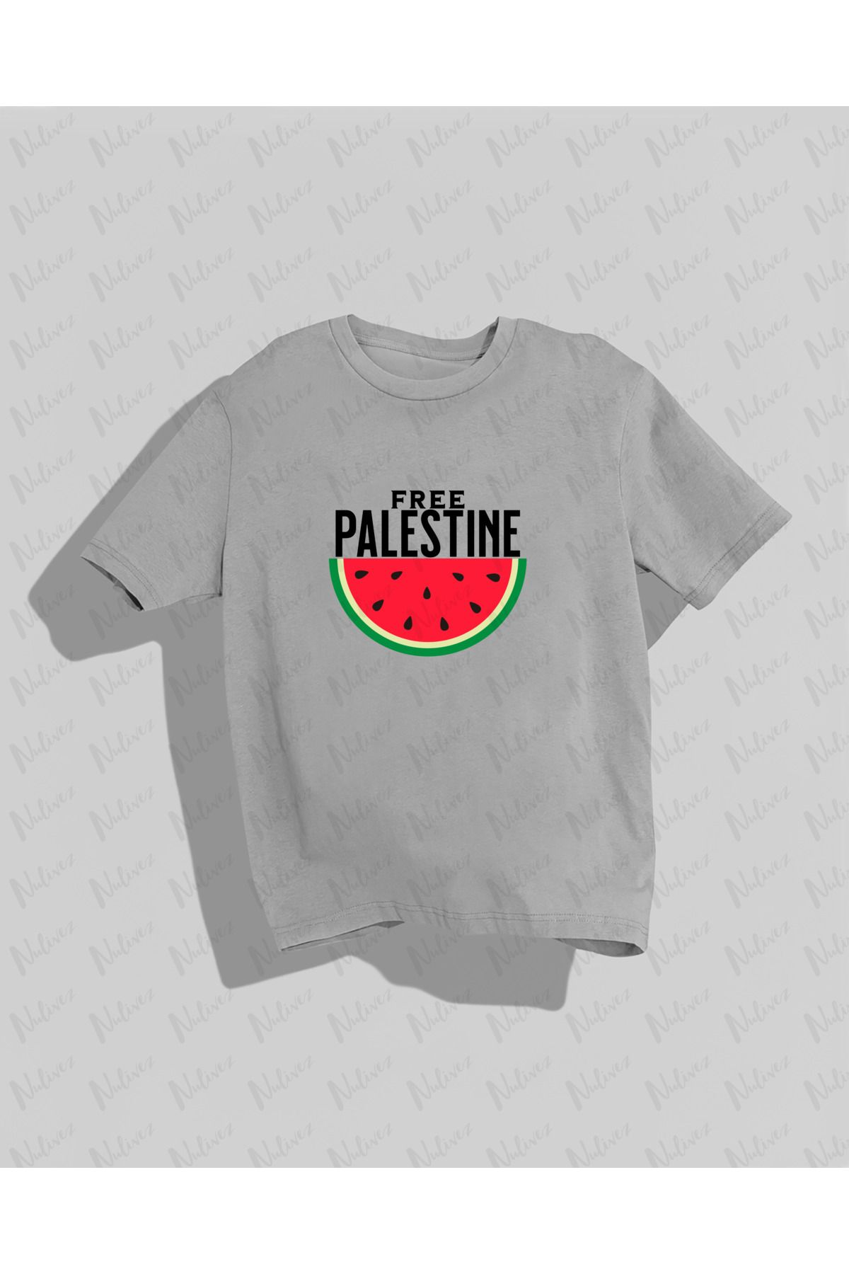Nulivez Free Palestine Baskılı Yüksek Kalite Kompakt Unisex Oversize T-Shirt