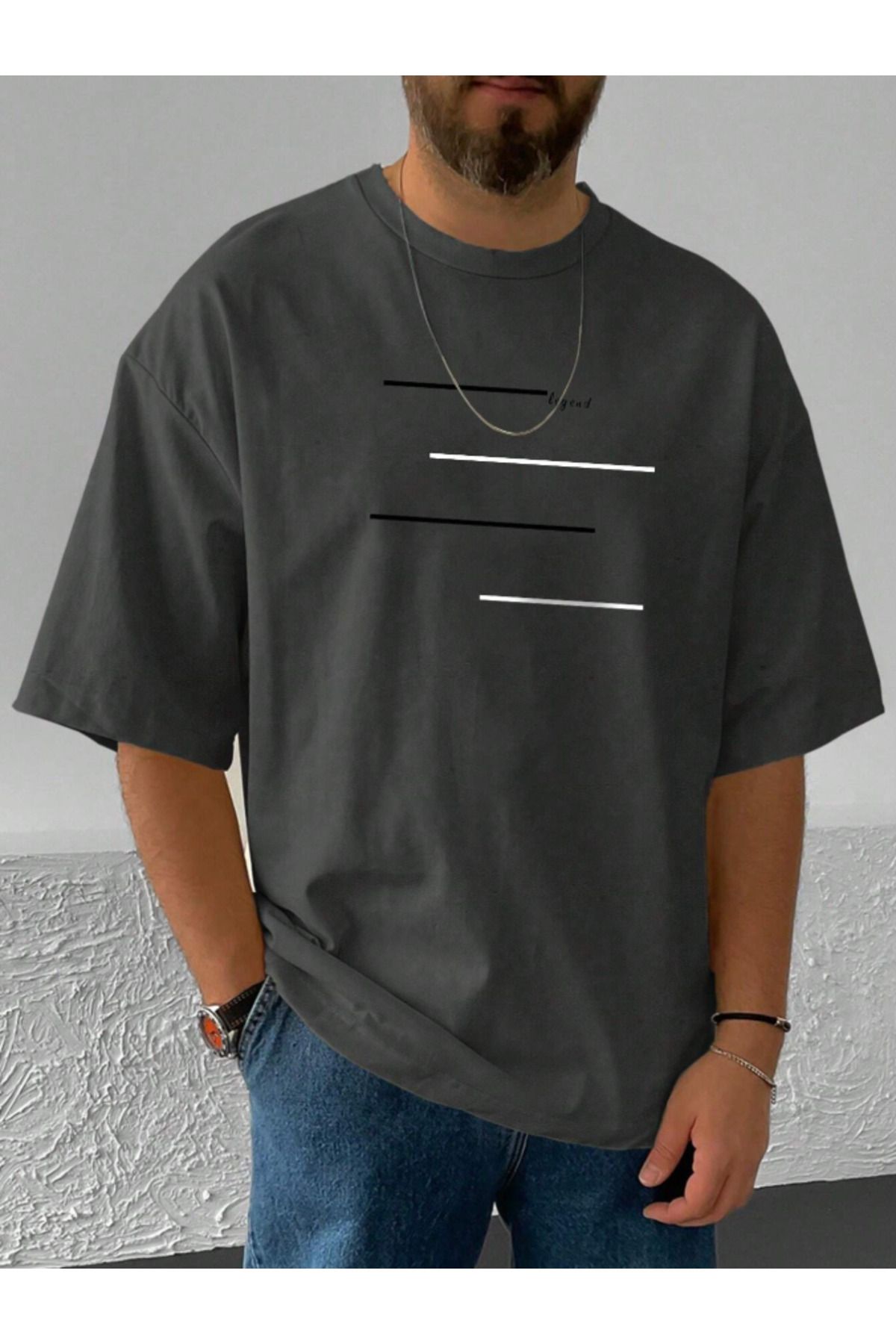 COHERENT Unisex Erkek/Kadın LEGEND Özel Baskılı Oversize Pamuklu T-Shirt