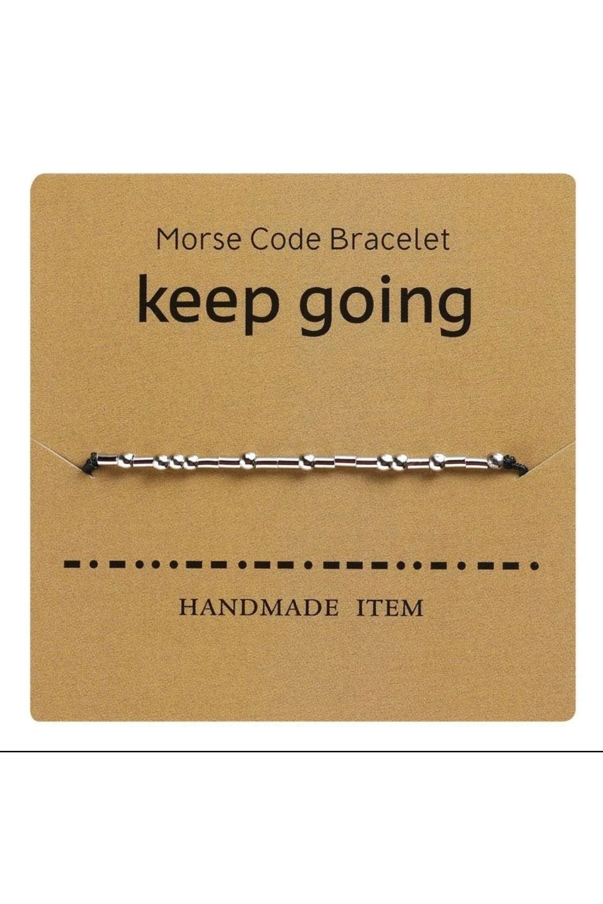Mojo Jewellery Mors Alfabesi Keep Going KEEP GOING Yazılı Mors Alfabesi Bileklik – Motivasyon ve Cesaret Simgesi