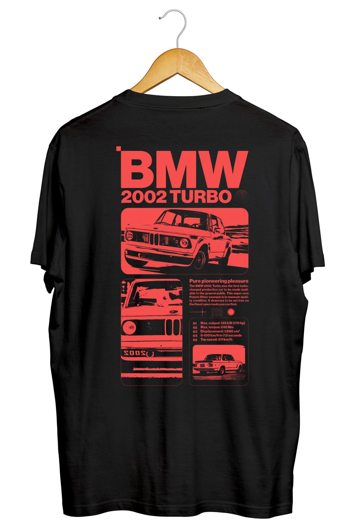 mibas BMW 2002 Turbo Ön ve Arka Baskılı Kaliteli Tişört