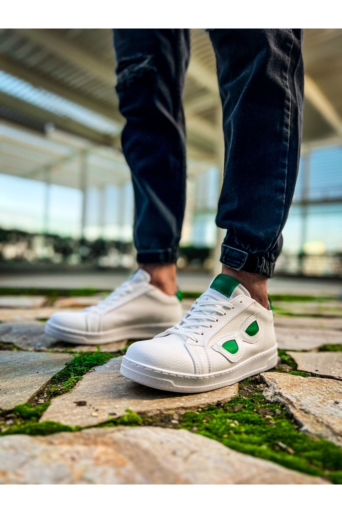 devrialemshoes CH151 GBT Glasses Erkek Ayakkabı BEYAZ/YESIL
