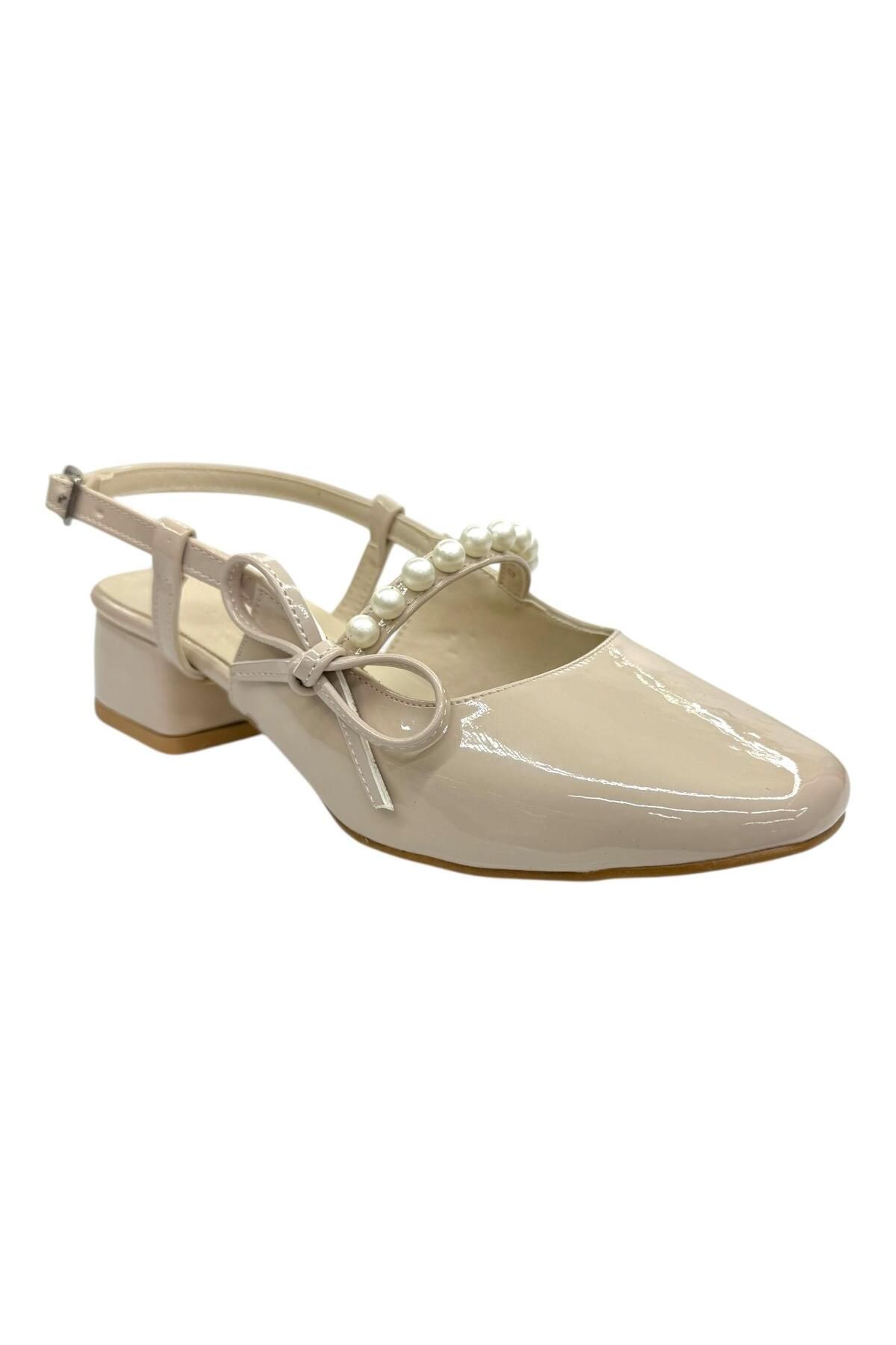 Shoes İnci Zarafeti – Rugan Topuklu Babet
