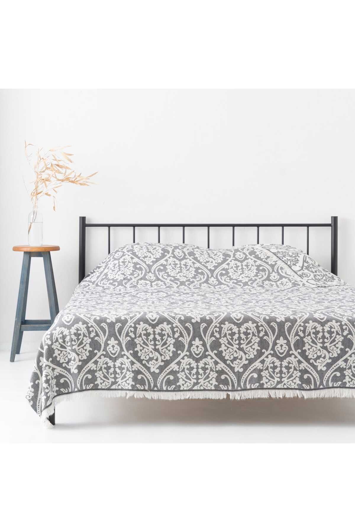 Evolet Home Damask Desenli Jakarl Çift Kişilik Pike
