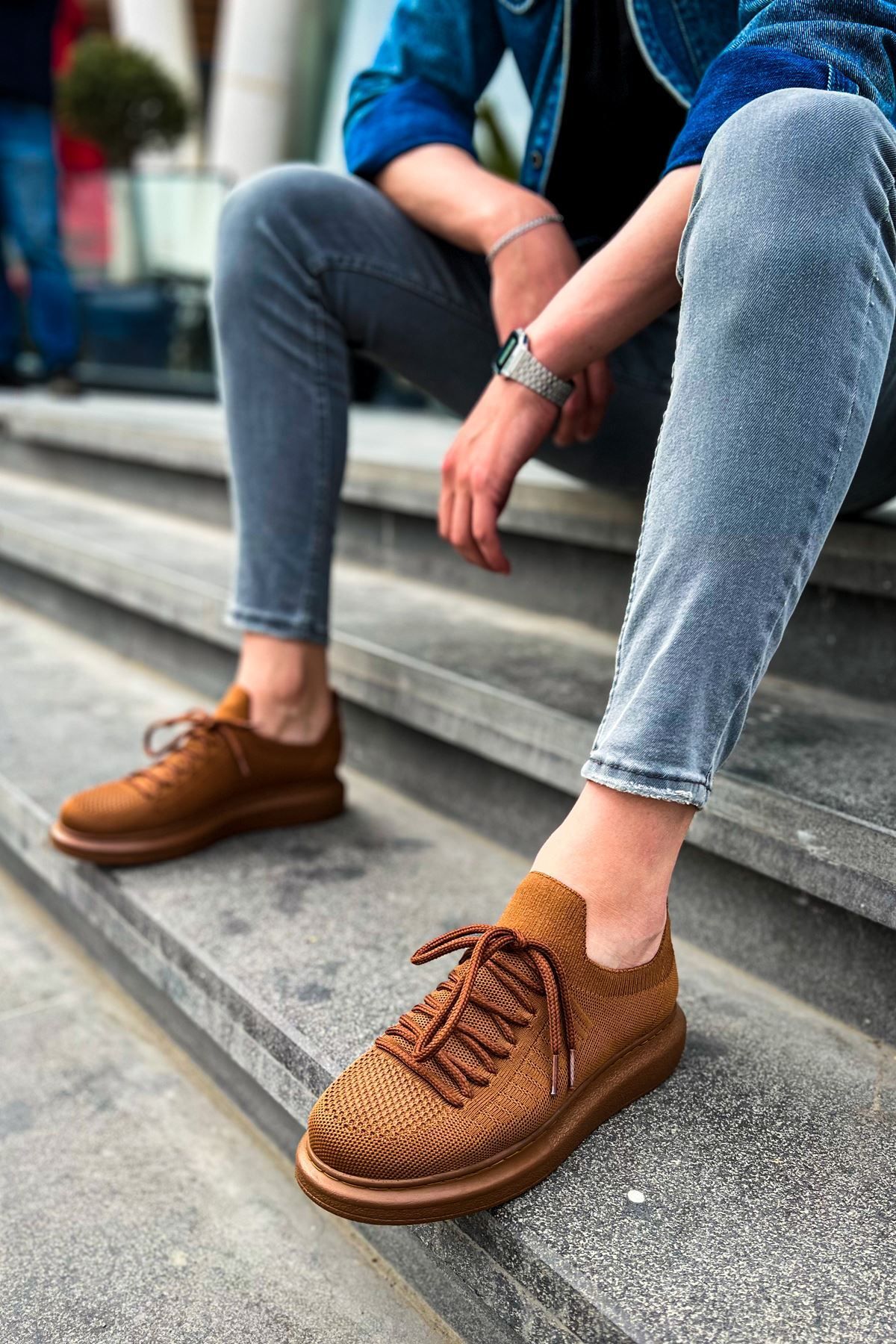 devrialemshoes CH307 RT Tricot Erkek Ayakkabı KAHVE