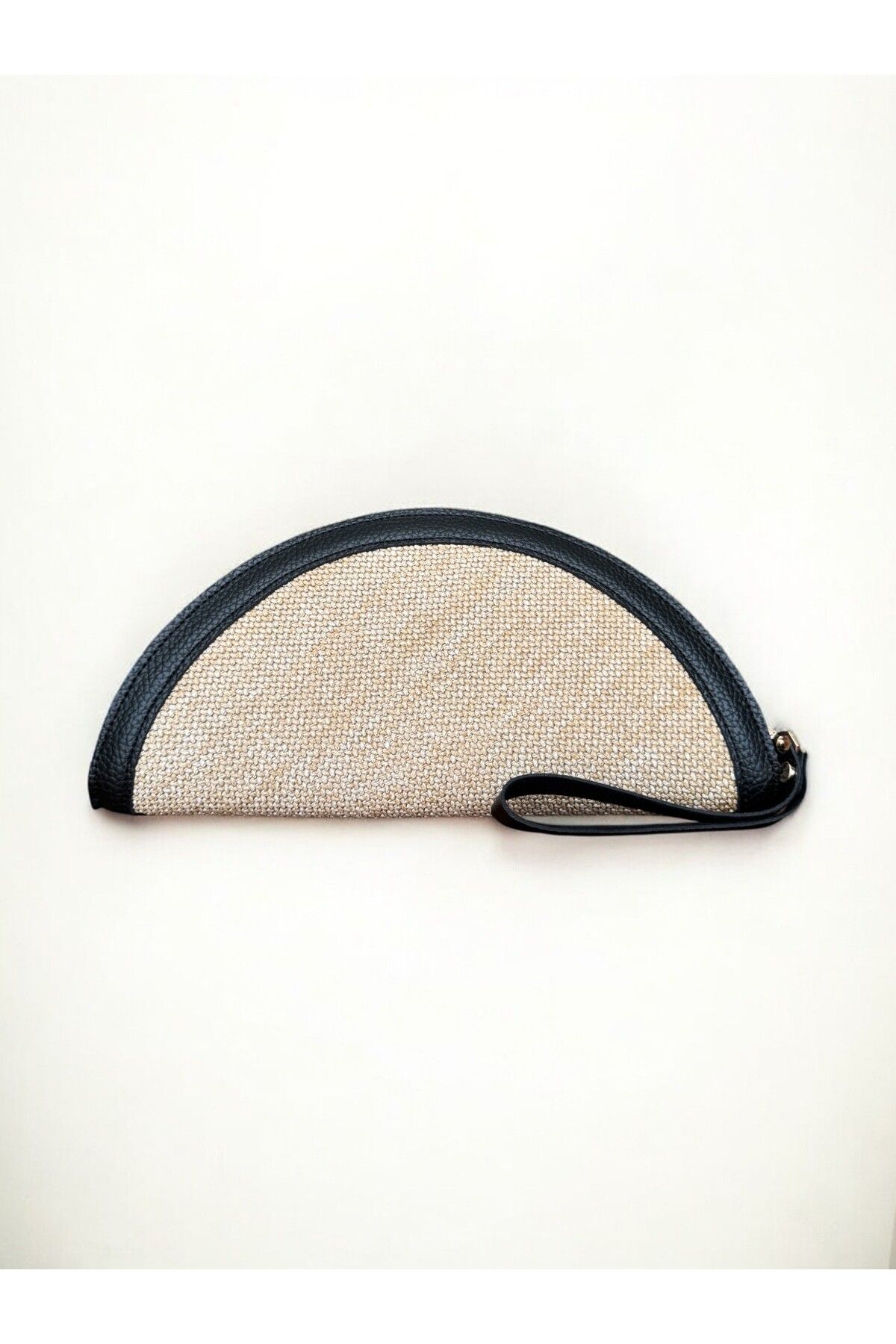 ila bags Moon Hasır Clutch Siyah Çanta