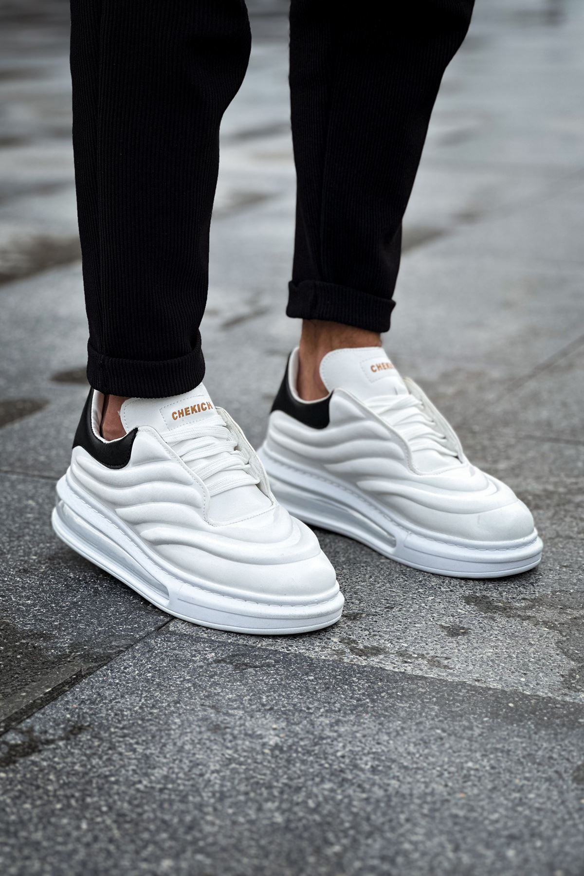 devrialemshoes CH299 GBT Sollıevo Erkek Ayakkabı BEYAZ/SIYAH