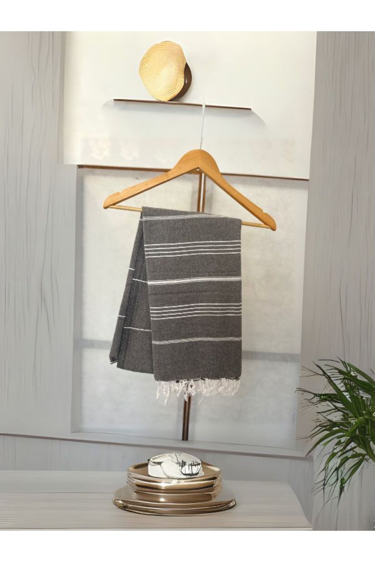 Home Hürrem 100*180 gri renk %100 pamuk çok amaçlı peştemal