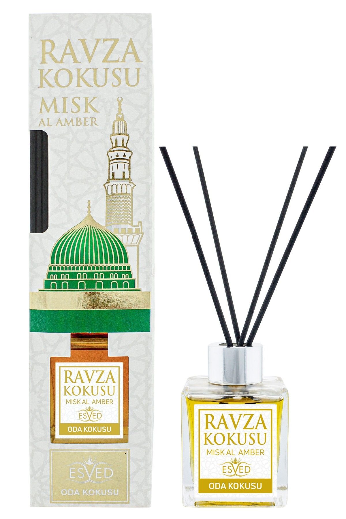 ESVED Medine Ravza Kokusu 100 Ml Çubuklu Oda Kokusu Medine Ravza Kokusu Sabun 20 Gram Hediyeli