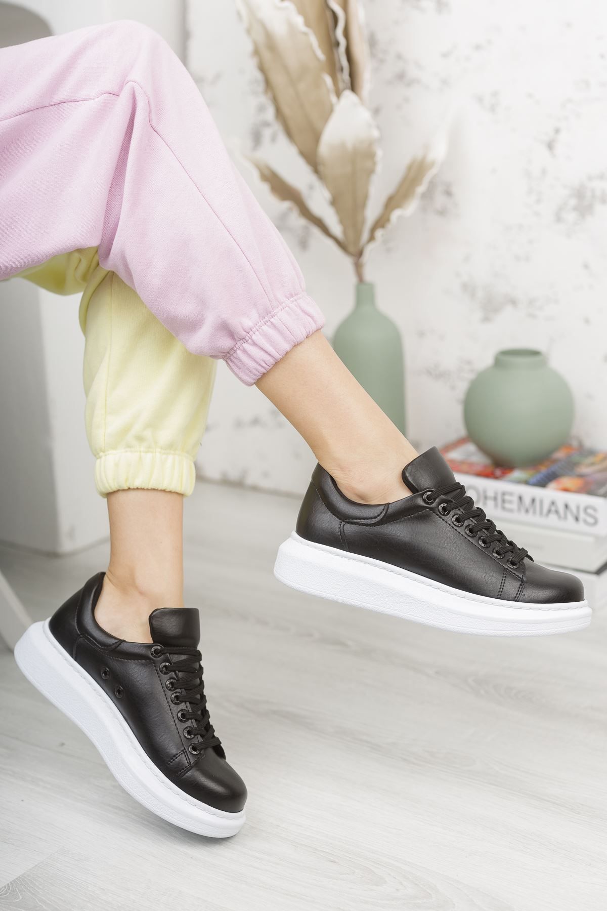 devrialemshoes CH257 CBT Estrella Kadın Ayakkabı SIYAH