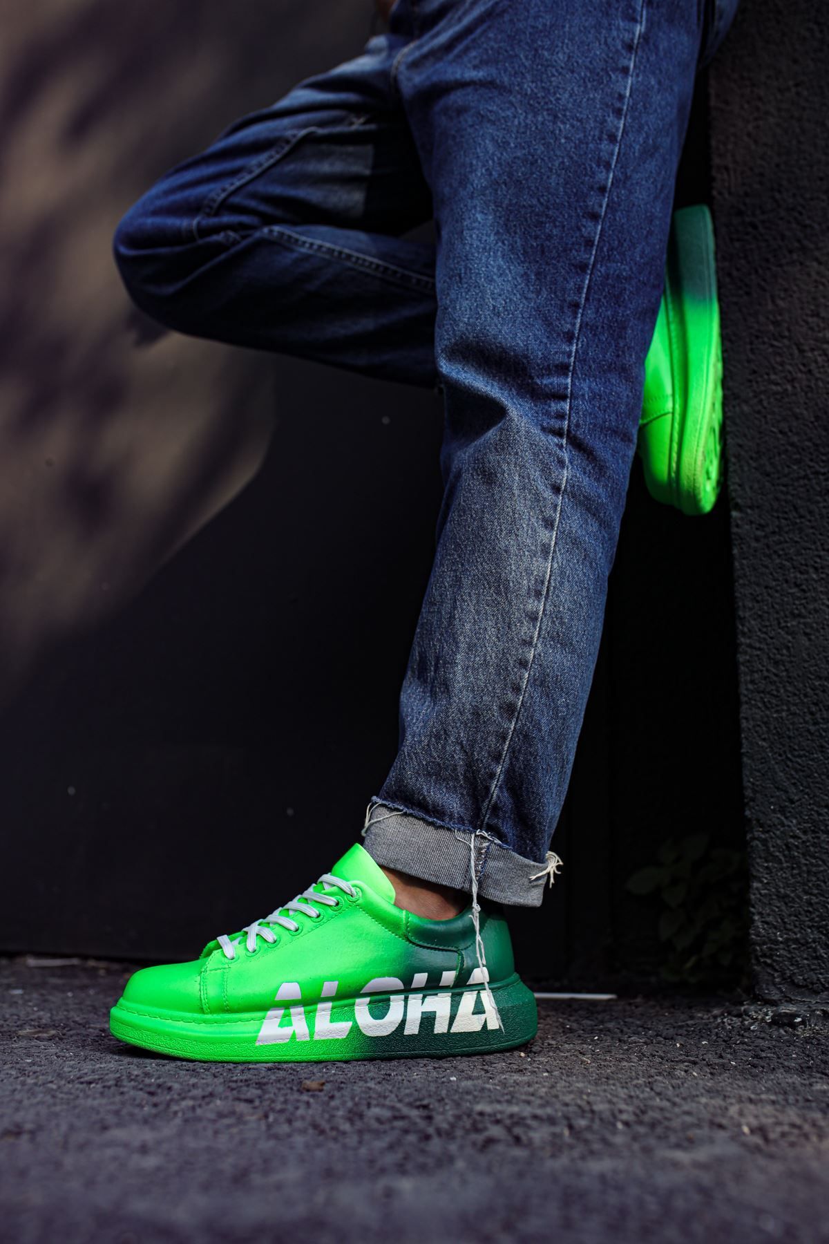 devrialemshoes CH254 CBT Pittura Erkek Ayakkabı 403 ALH YESIL / KOYU YESIL