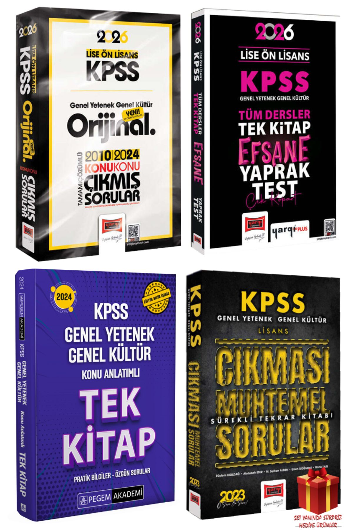Yargı Yayınları 2026 Yargı Lise Ön Lisans Çıkmış Sorular+Lise Ön Lisans Yaprak Test+Pegem GYGK Konu+Çıkması M