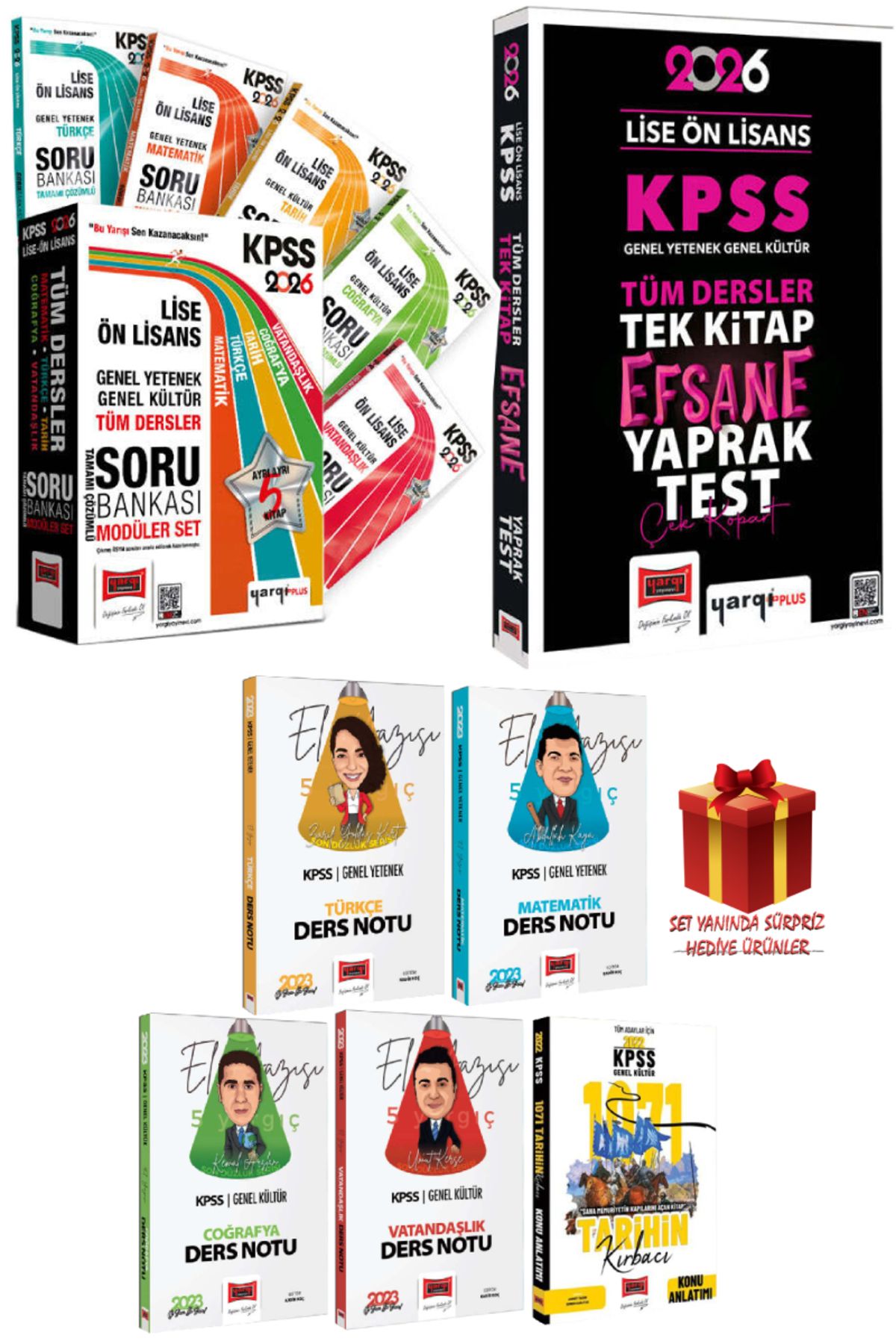 Yargı Yayınları 2026 Yargı Lise Ön Lisans Soru Bankası Seti+Lise Ön Lisans Yaprak Test+Ders Notu Seti+Hediye
