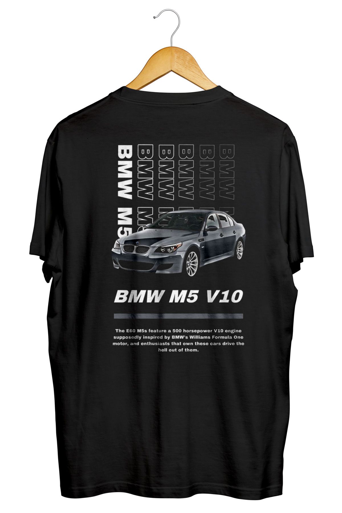 mibas BMW M5 V10 Ön ve Arka Baskılı Kaliteli Tişört