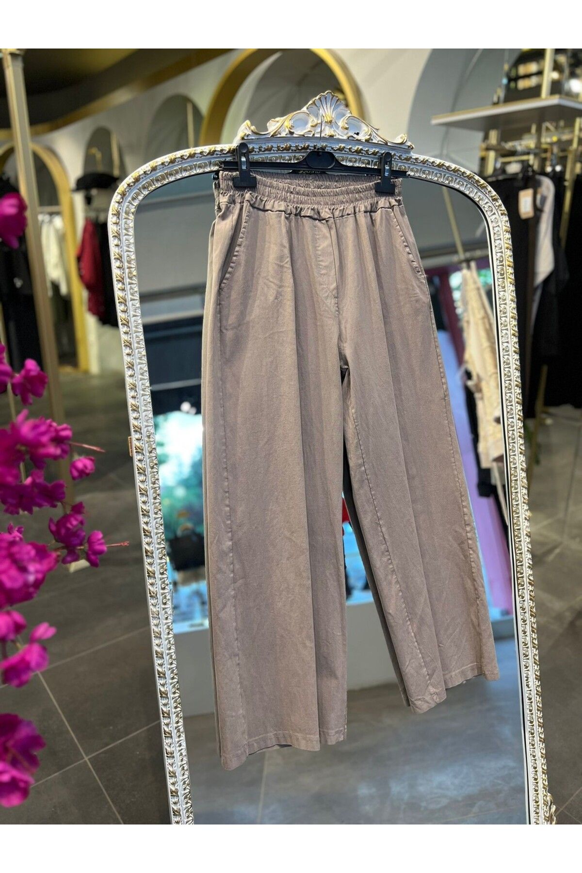 SERAP ESER EXCLUSIVE STYLE ELAN- İTHAL CAMEL PALAZZO PANTOLON