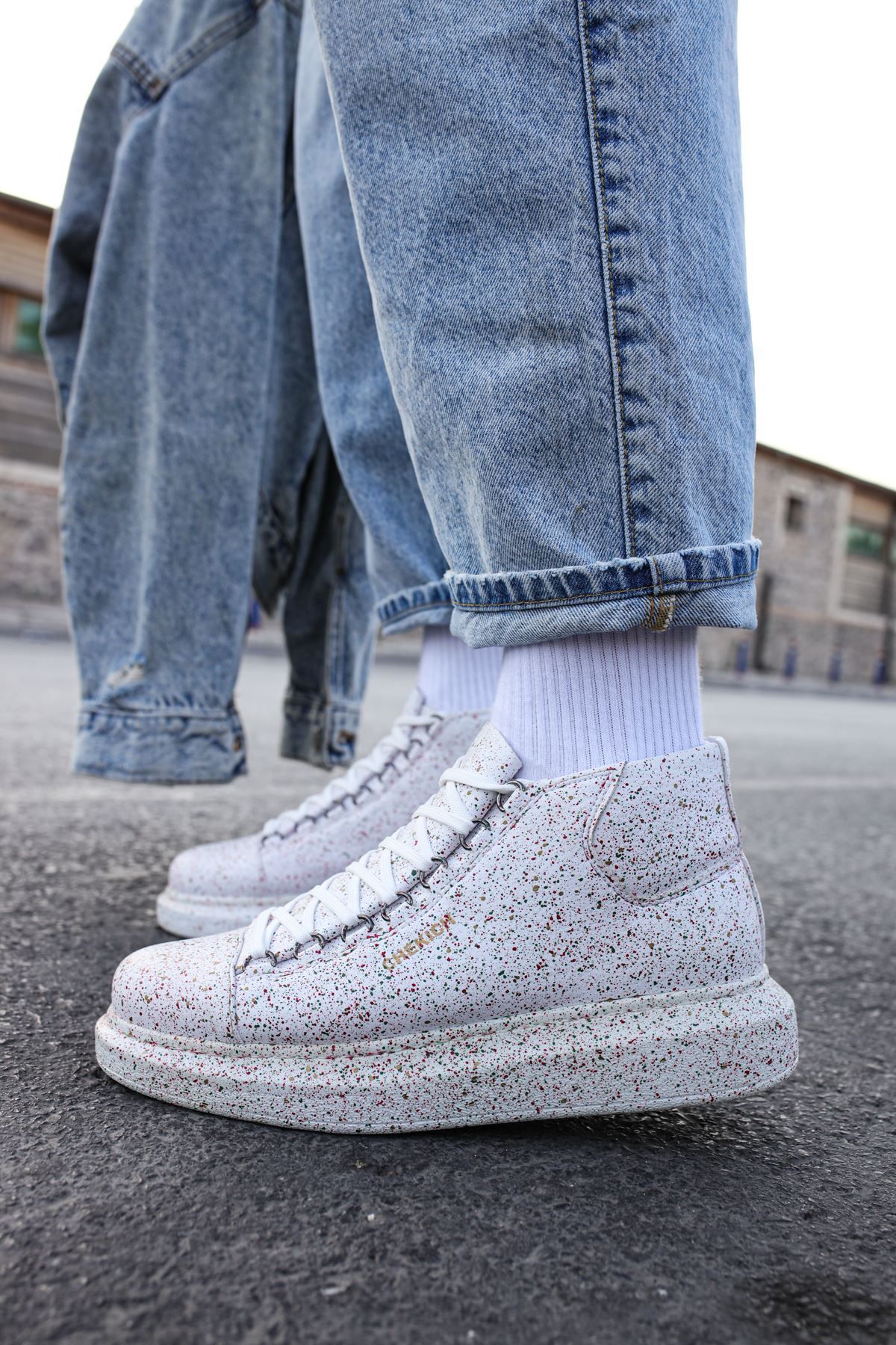 devrialemshoes CH263 CBT Lyse Erkek Ayakkabı 457 KIRMIZI / YESIL SIM