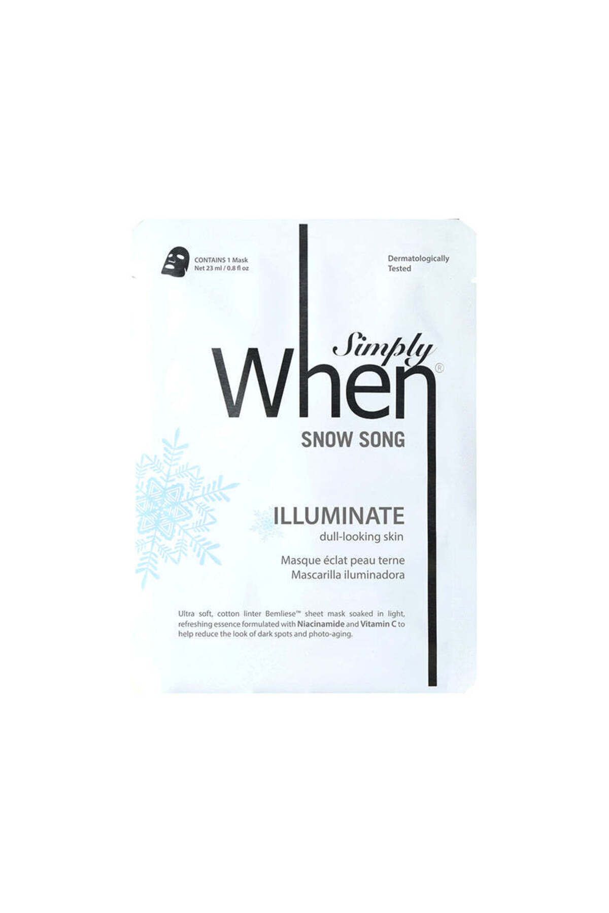 When-Mască coreeană iluminatoare cu vitamina C, Snow Song, 23 ml, Simply When 1