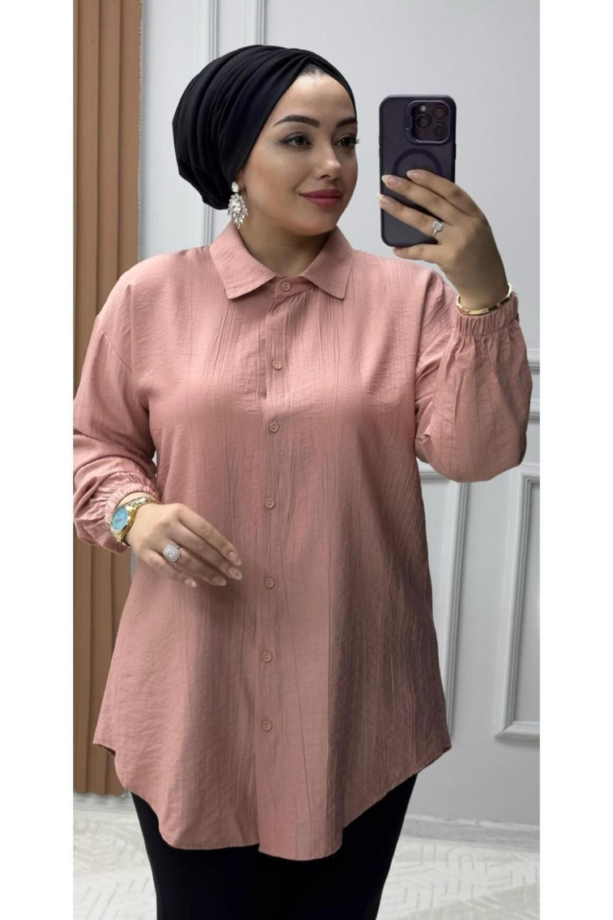 Ebrarengiz Moda ÇİLEK KETEN KADIN GÖMLEK