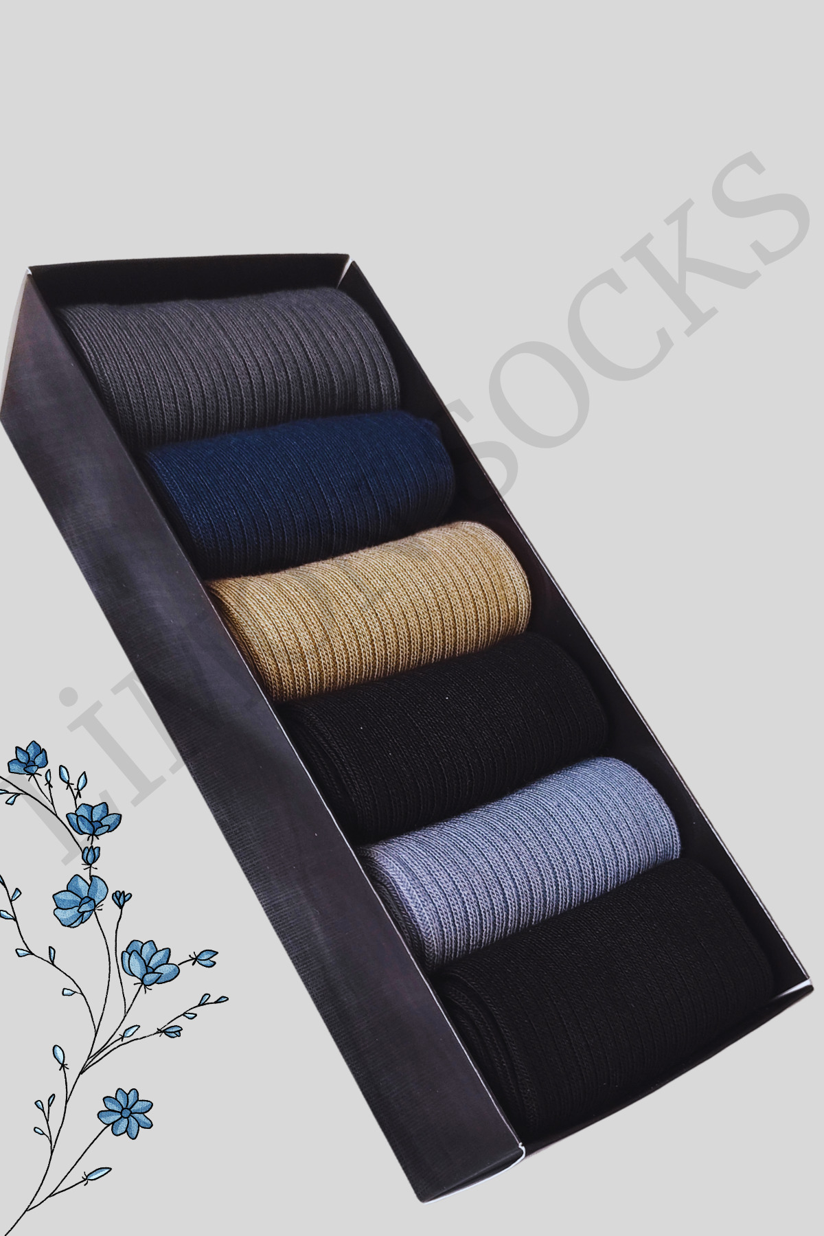 Erkek Kadın Şeker Çorabı Uzun Çorap (6 Adet) Dikişsiz Bambu (Hediye Kutulu) — görsel 2 · LİMONSOCKS2