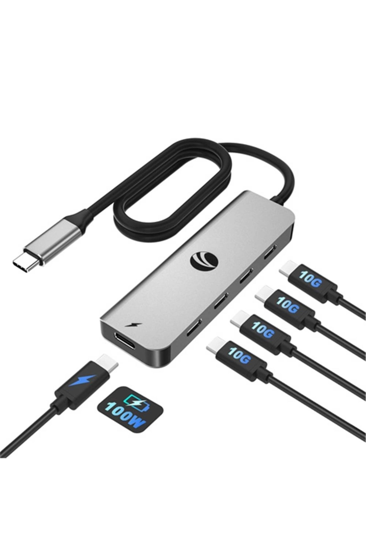 VCOM CUE11S-Gray Type-C To 4-Usb-C (10GBps)+Pd 3.0 100W Çoklayıcı