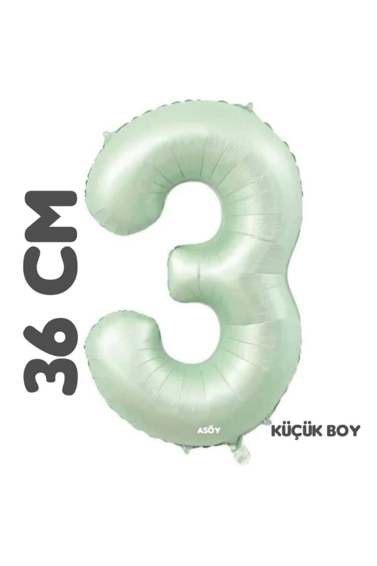 asöy 3 Folyo Balon 3 Rakam Balon 36 Cm Küçük Boy Retro Yeşil 3 Yaş Balonu Doğum Günü Parti Malzemeleri