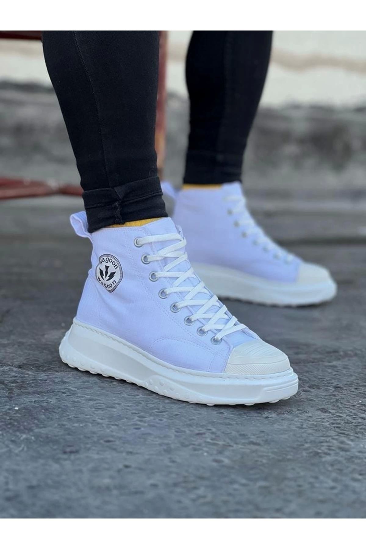 Litae Trend017 Beyaz Erkek Yarım Bilek Casual Ayakkabı