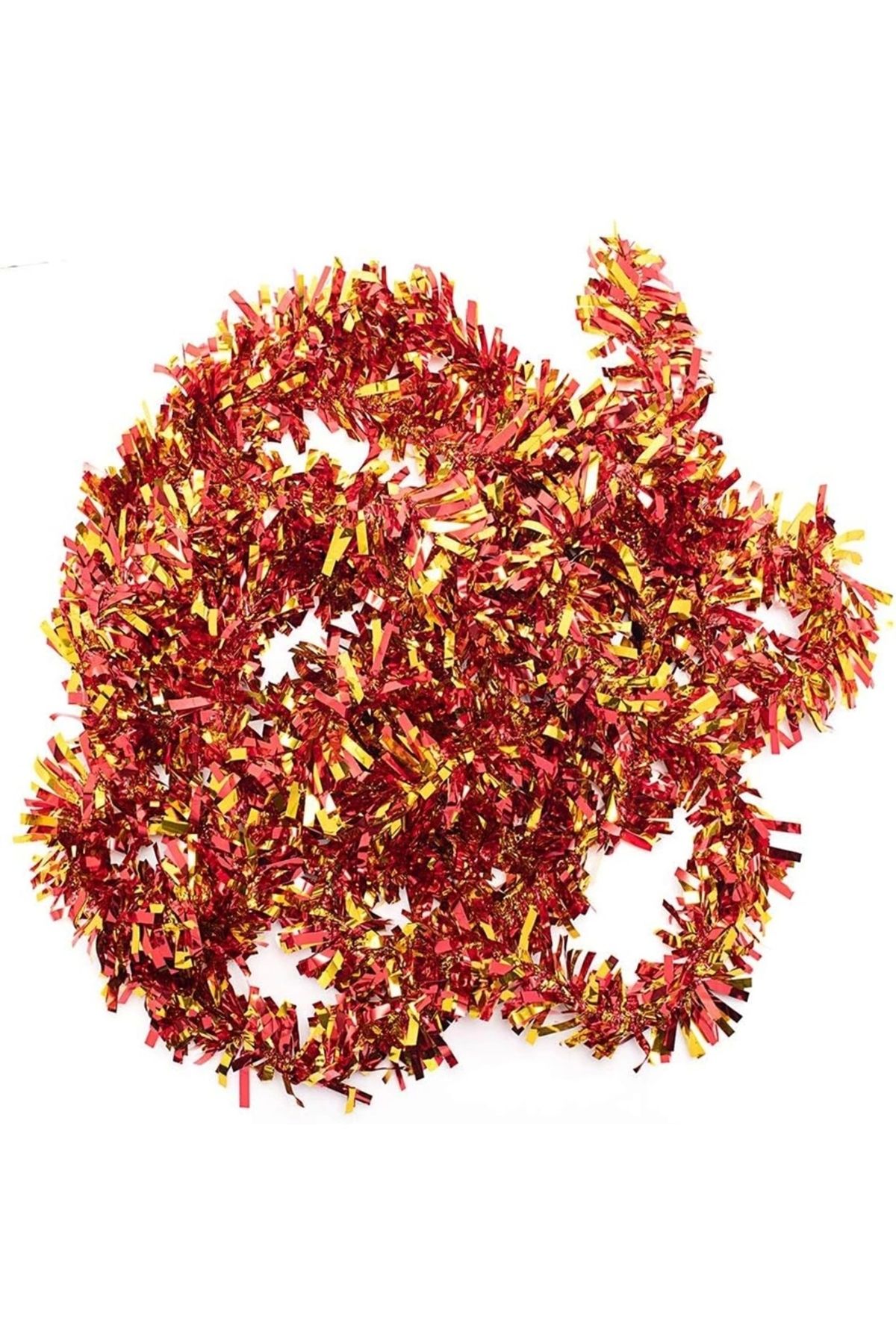 Nemere Kırmızı Altın Renk 4 cm Genişlik Garland Çift Renk Sim Süs 180 cm
