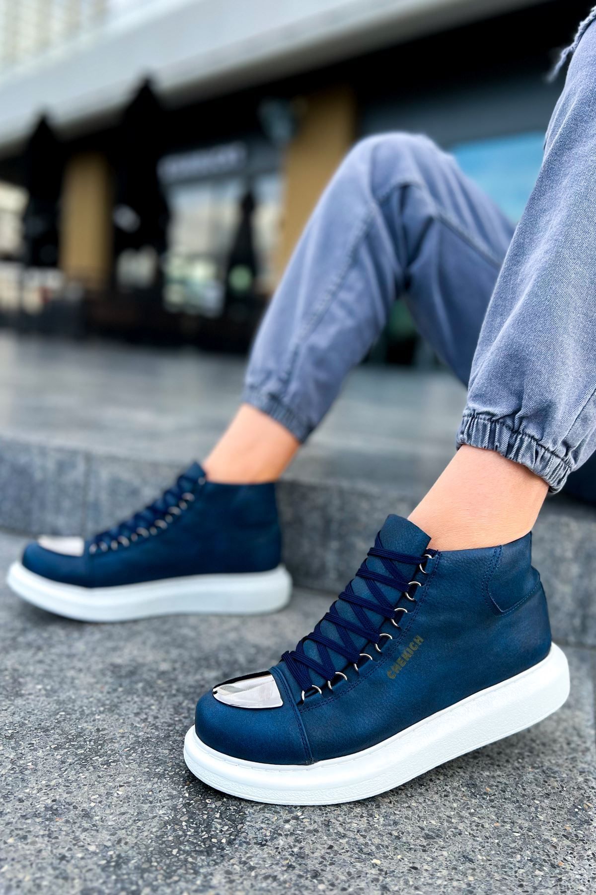 devrialemshoes CH267 CBT Roma Mirror Erkek Bot LACIVERT