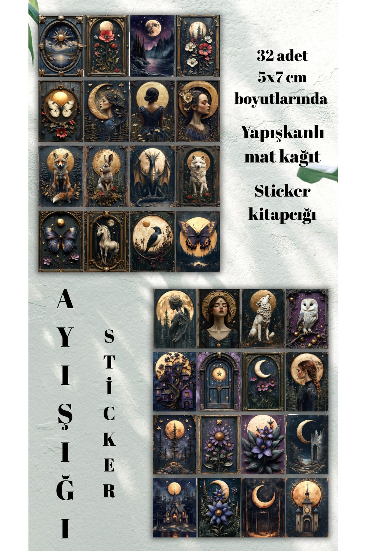 aysaplanner Ay Işığı Scrapbook Kitapçığı,Sticker Kitabı/Bullet Journal /Ajanda/Defter
