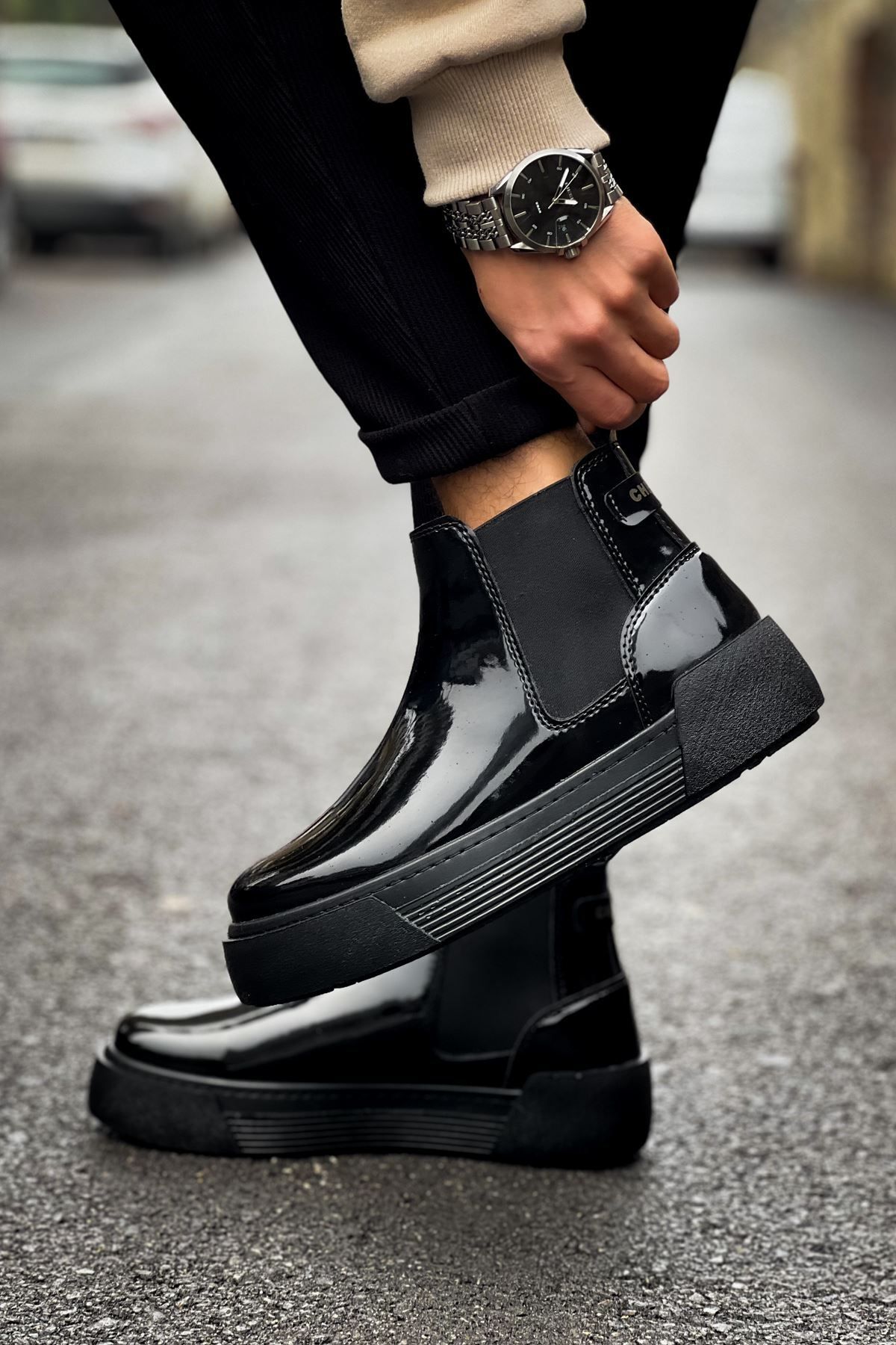 devrialemshoes CH069 RRT Harmany Erkek Bot SIYAH
