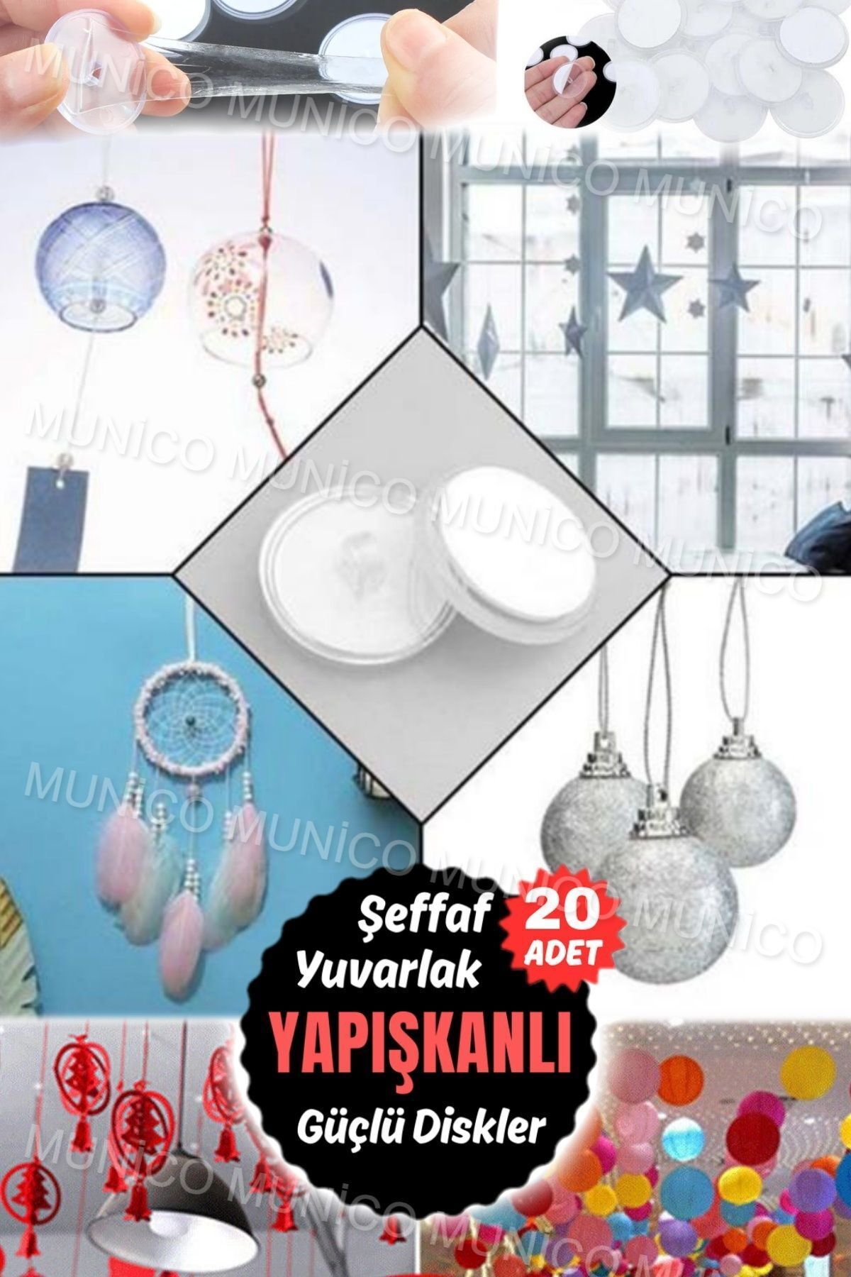 Mikasso 20 Adet DIŞ MEKAN DEKORASYONU Geniş Uygulama, Mağaza ve Ev Dekorasyonu İçin Uygundur Her Tür Asılı Ç