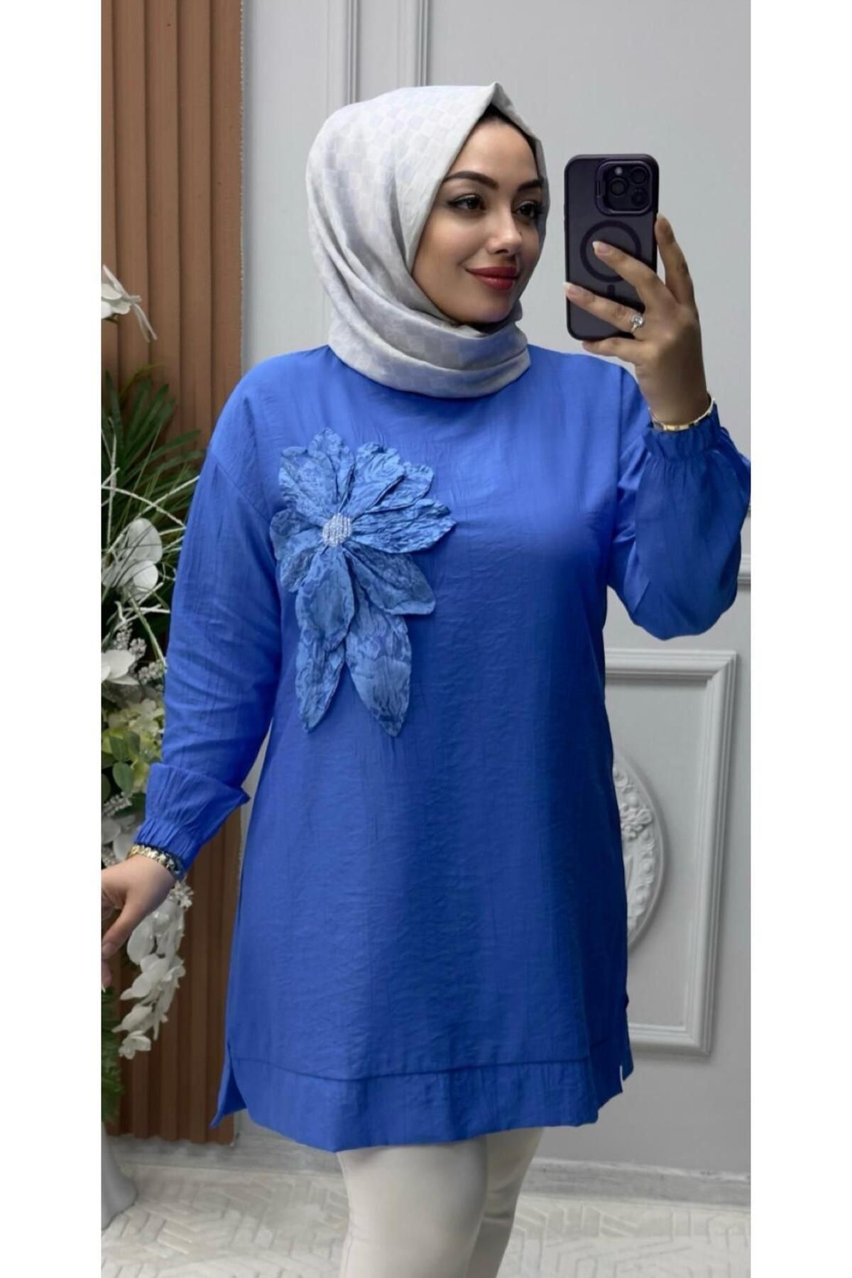 Ebrarengiz Moda SARDUNYA ÇİLEK KETEN KADIN GÖMLEK