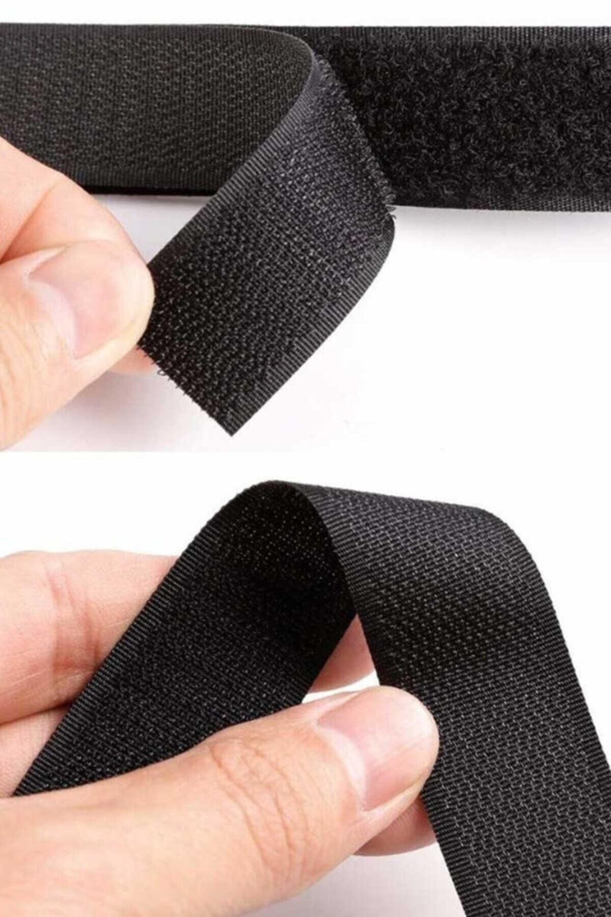 Mikasso 5 Metre Siyah Cırt Cırtlı Bant-kaliteli Cırt Bant-cırt Cırt Band-çift Taraflı Cırt En 2cm X Boy 5 Mt