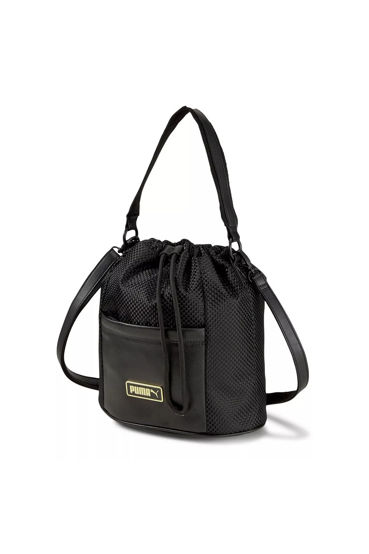 Puma Prime Premium Women's Bucket Bag kadın siyah metal logo askılı çanta 077957