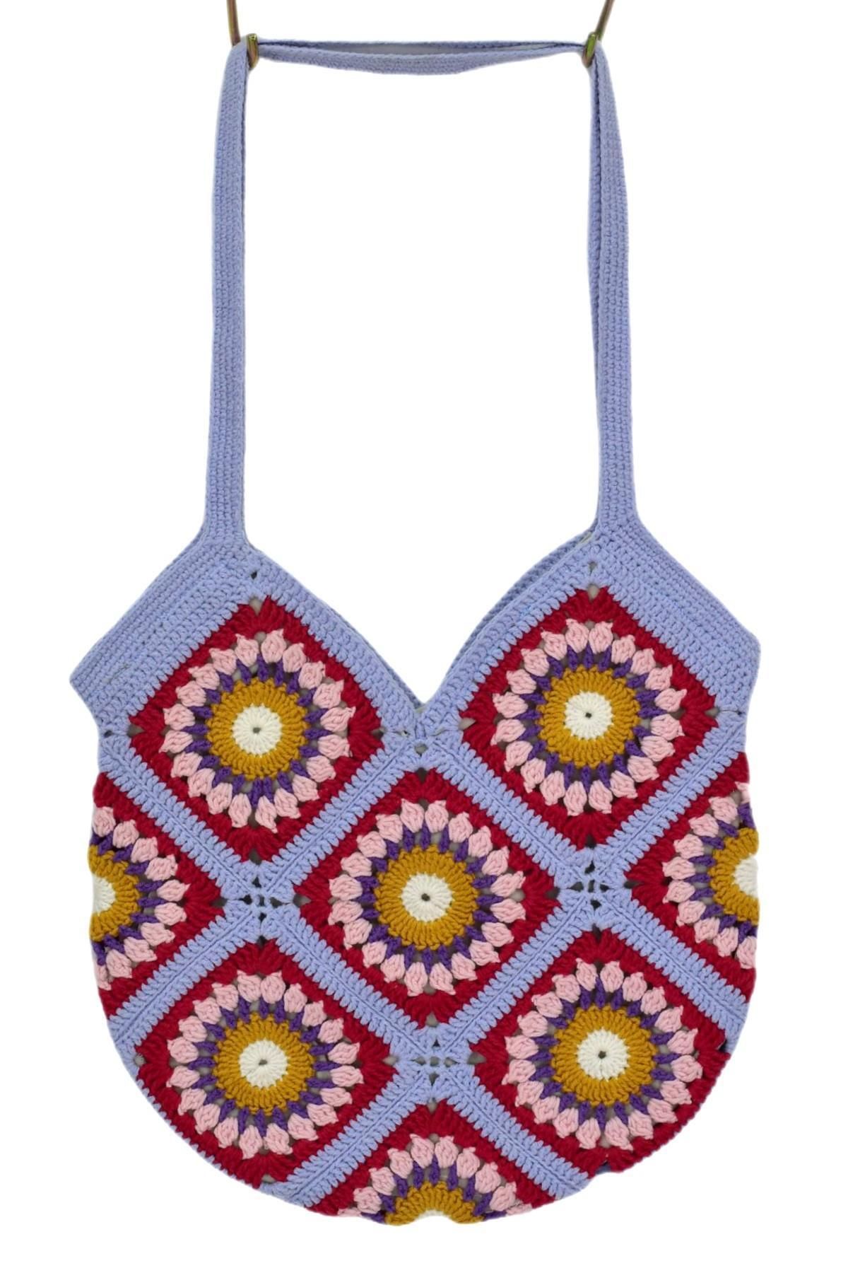BAGLAN El Örgüsü Motif Desenli İçi Astarlı Omuz Çanta BGL-ST04724