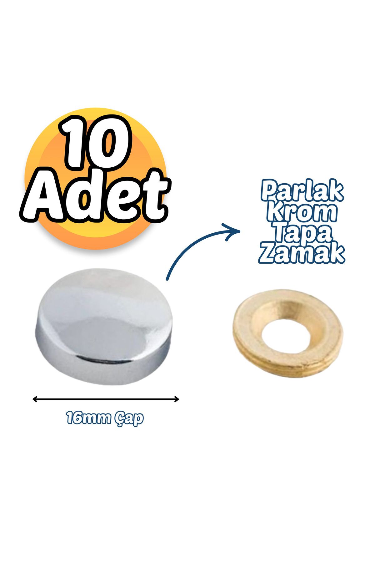 Mikasso Krom Metal Vida Kapama Zamak Parlak (10 Adet) TR