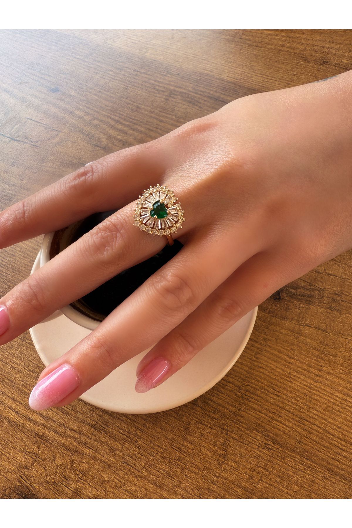 HeyYou Jewelry Ayarlanabilir kalp yüzük