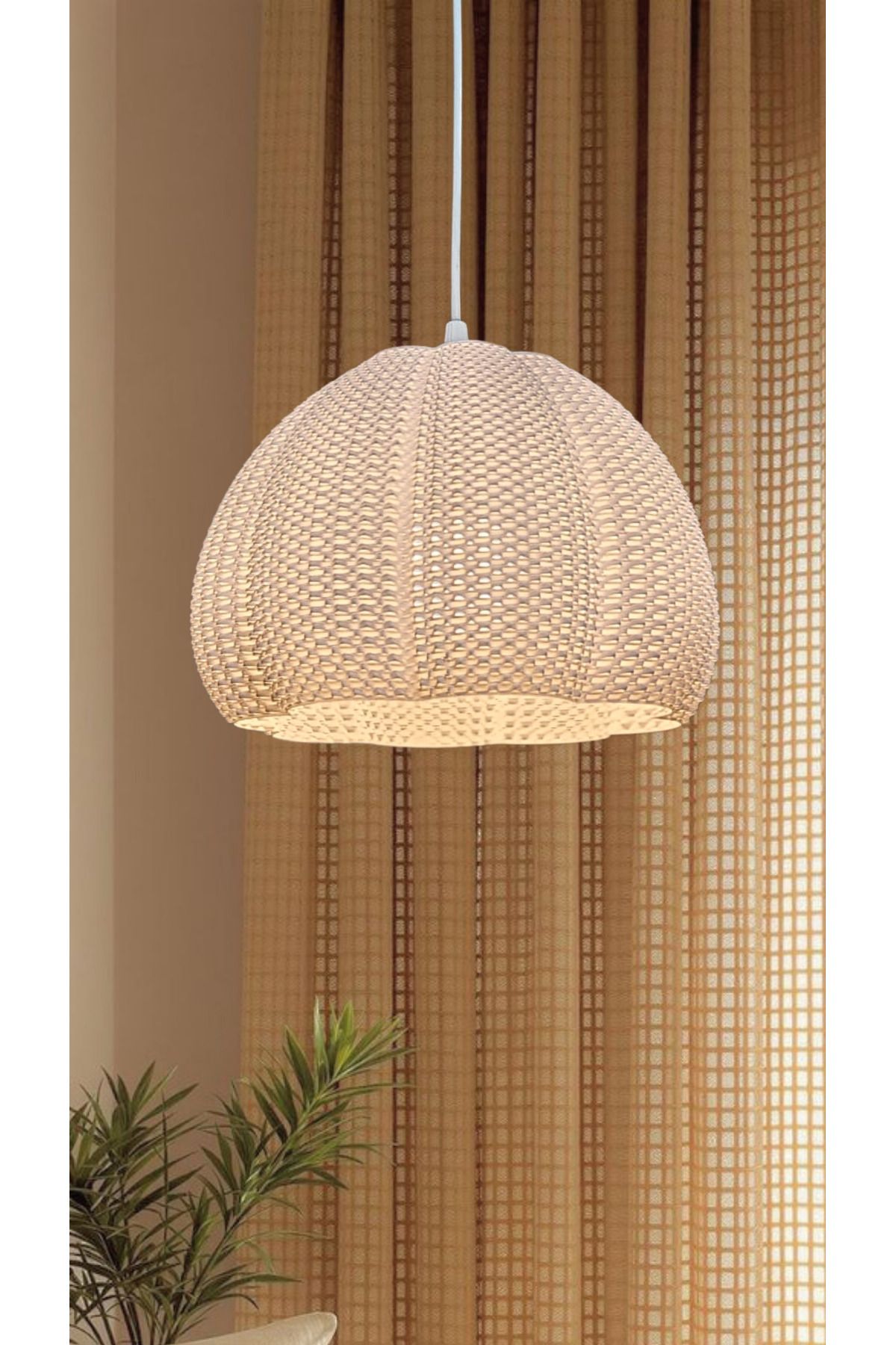 decory Verda Beyaz Modern Keskin Dokulu, Pinterest Tarzı Özel Tasarım Tekli Sarkıt Avize (Bioplastik) E27