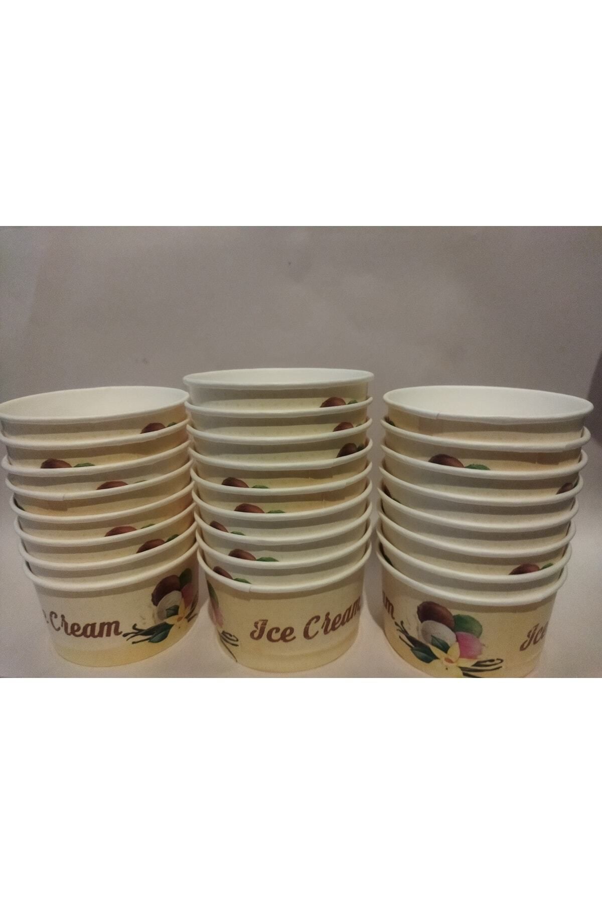 Mikasso Karton Dondurma Kasesi100 Cc 1 Pk 25 Adet 8 x 14 cm