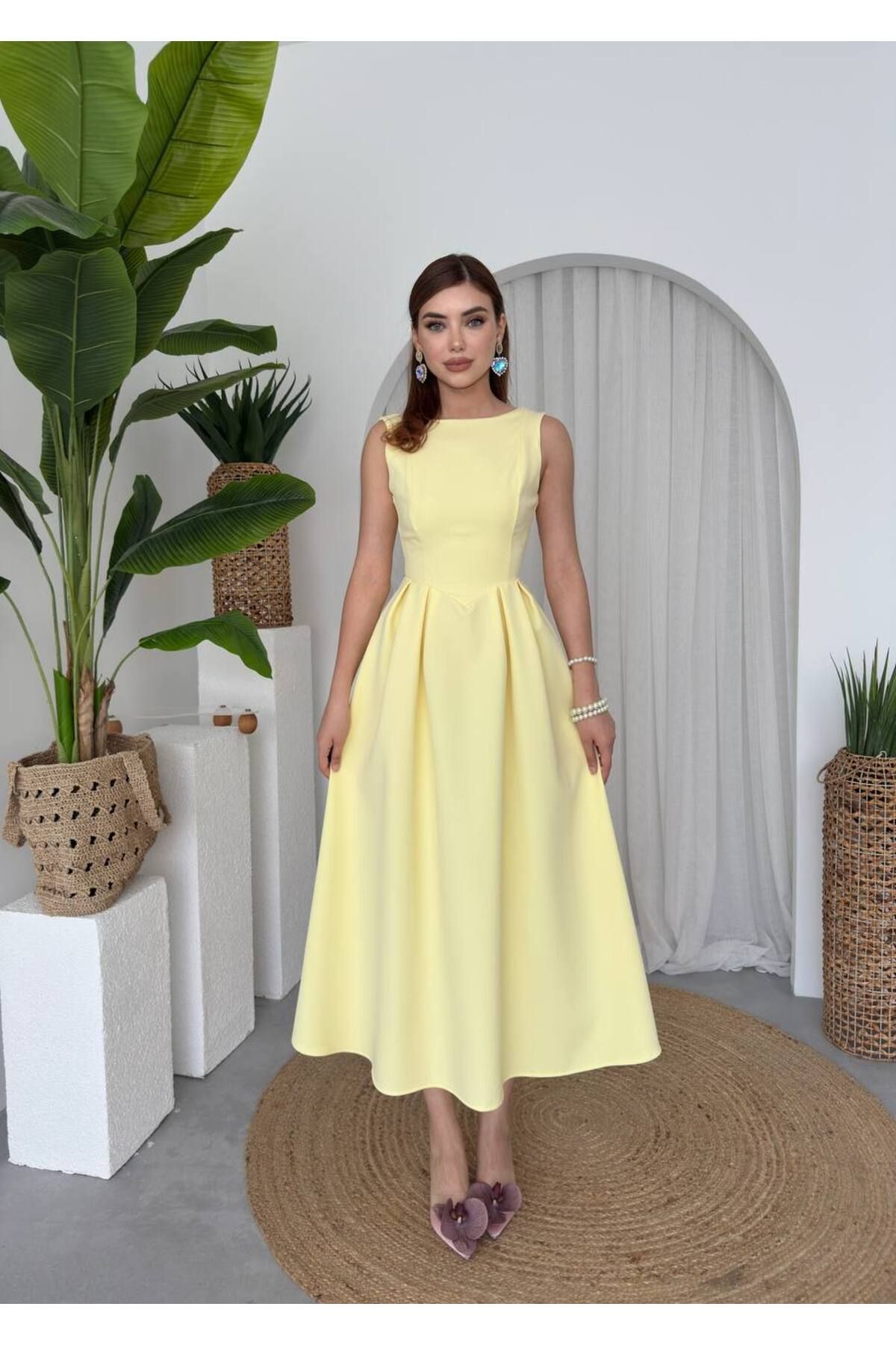 conconmoda Kadın Atlas Uzun Elbise Bea