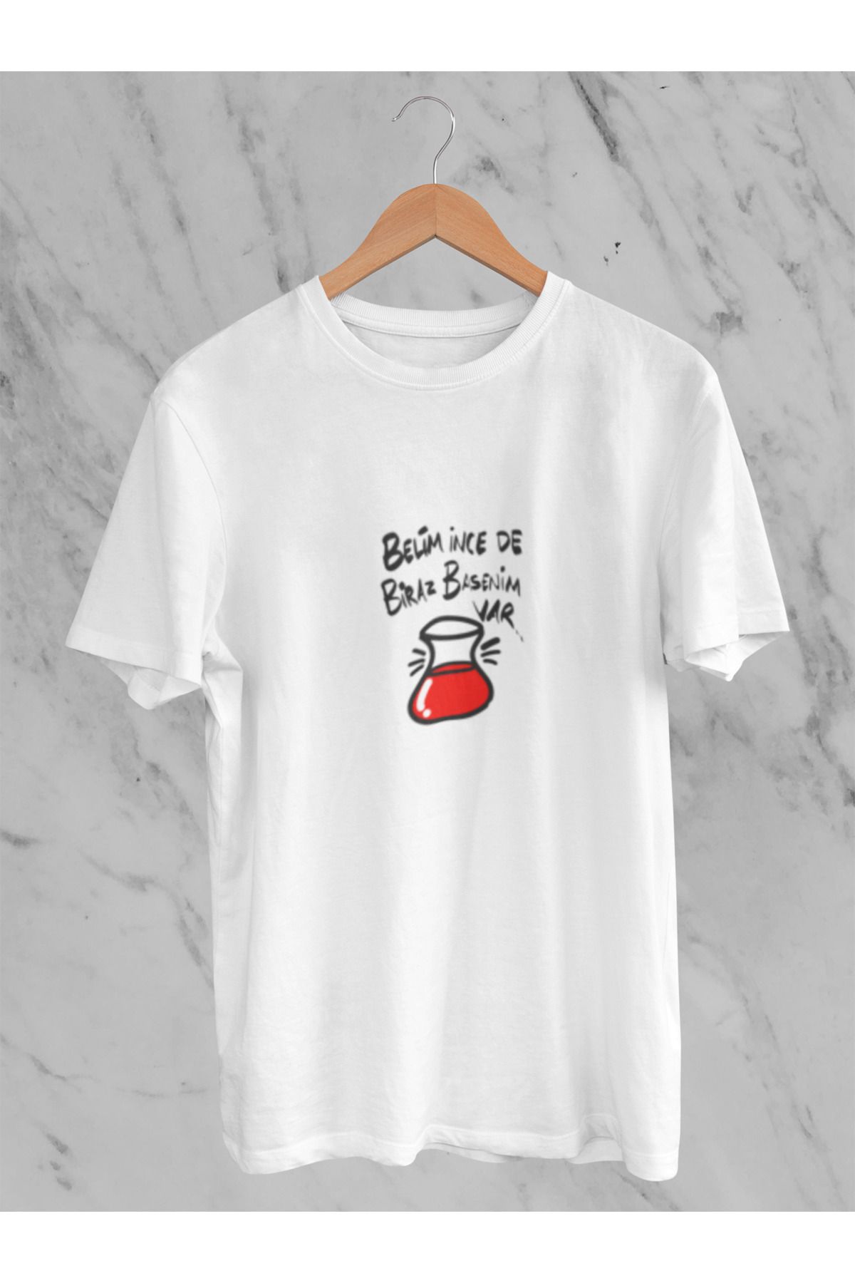 MG BELİM İNCE DE BİRAZ BASENİM VAR BASKILI UNISEX BİSİKLET YAKA PAMUKLU OVERSIZE KALIP T-SHIRT
