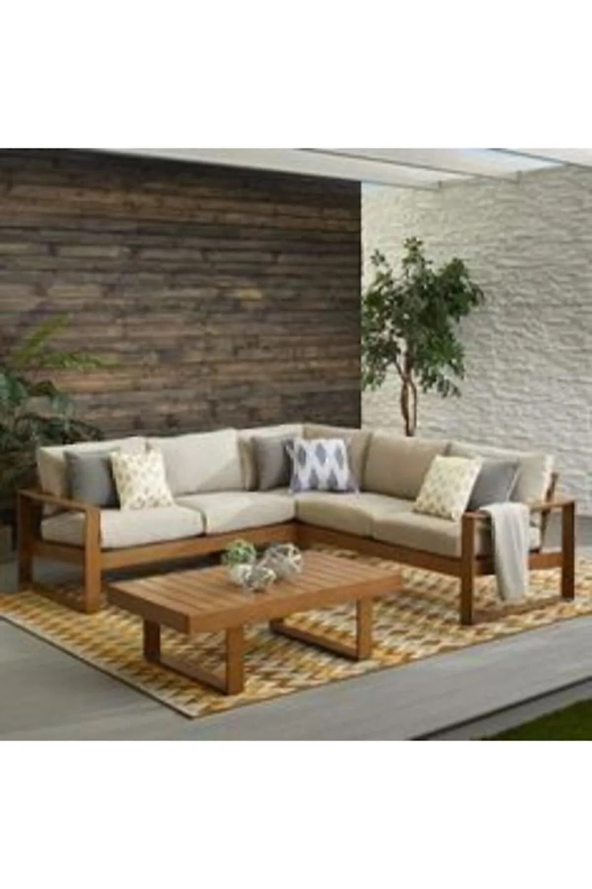 Ahşap Bahce Balkon Teras Köşe Takımı 300 X 200