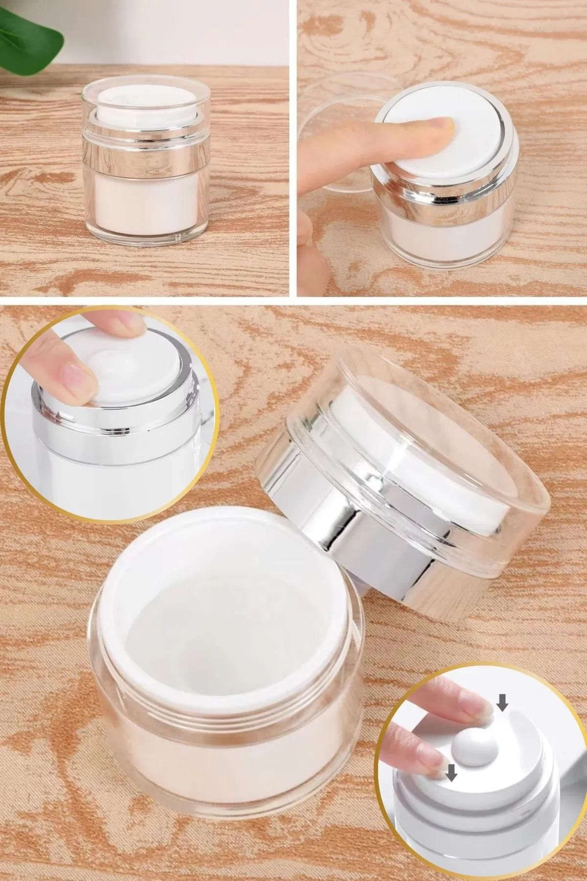 Mikasso Akrilik Krem Kutusu Boş Krem Saklama Kabı Şampuan Losyon Krem Şişe Haznesi Seyehat Organizer 50 ml Ş