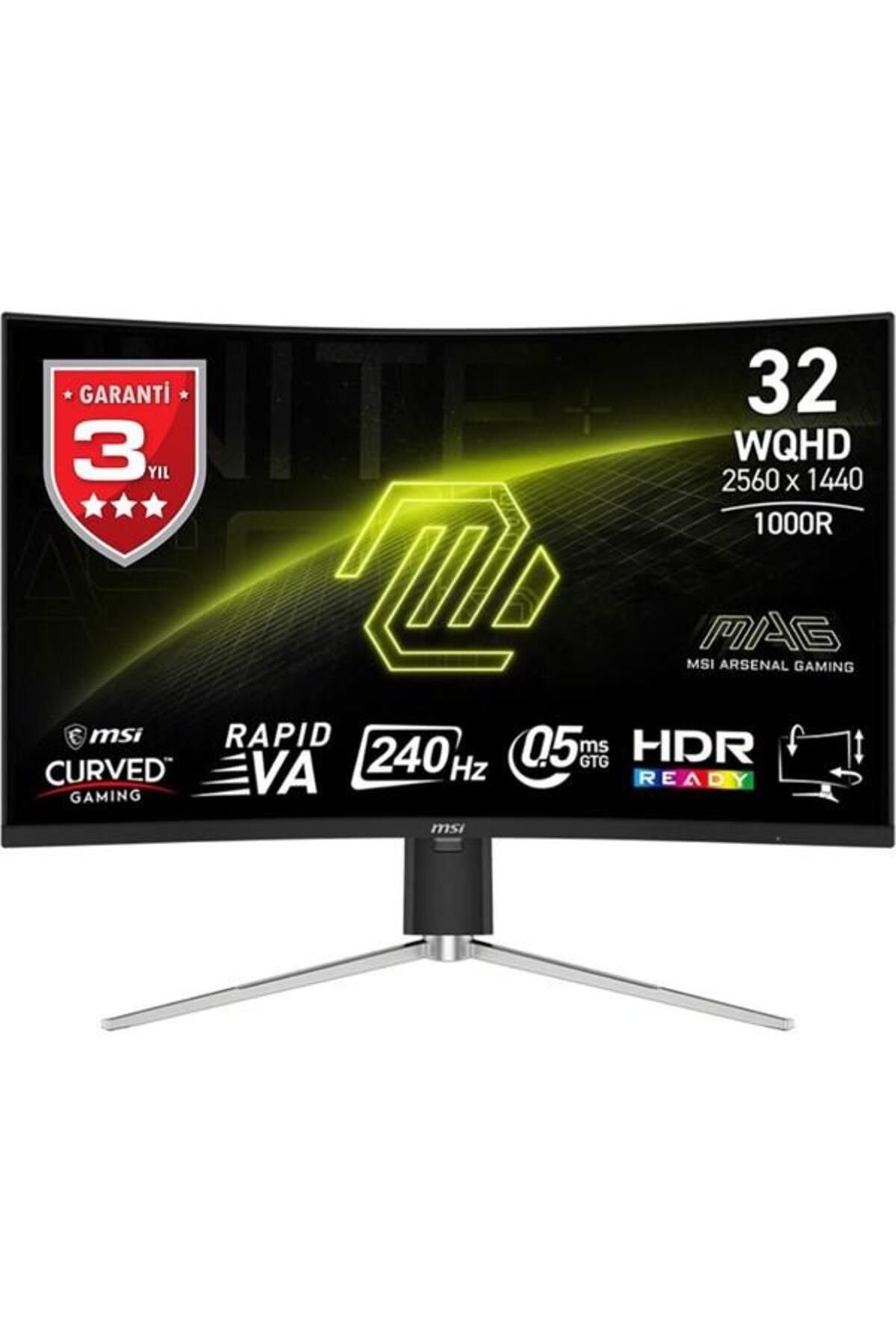 MSI 31.5" VA MAG 325CQRXF E2 0.5MS 240HZ HDMI-DP KAVISLI GAMING MONİTÖR 2560X1440