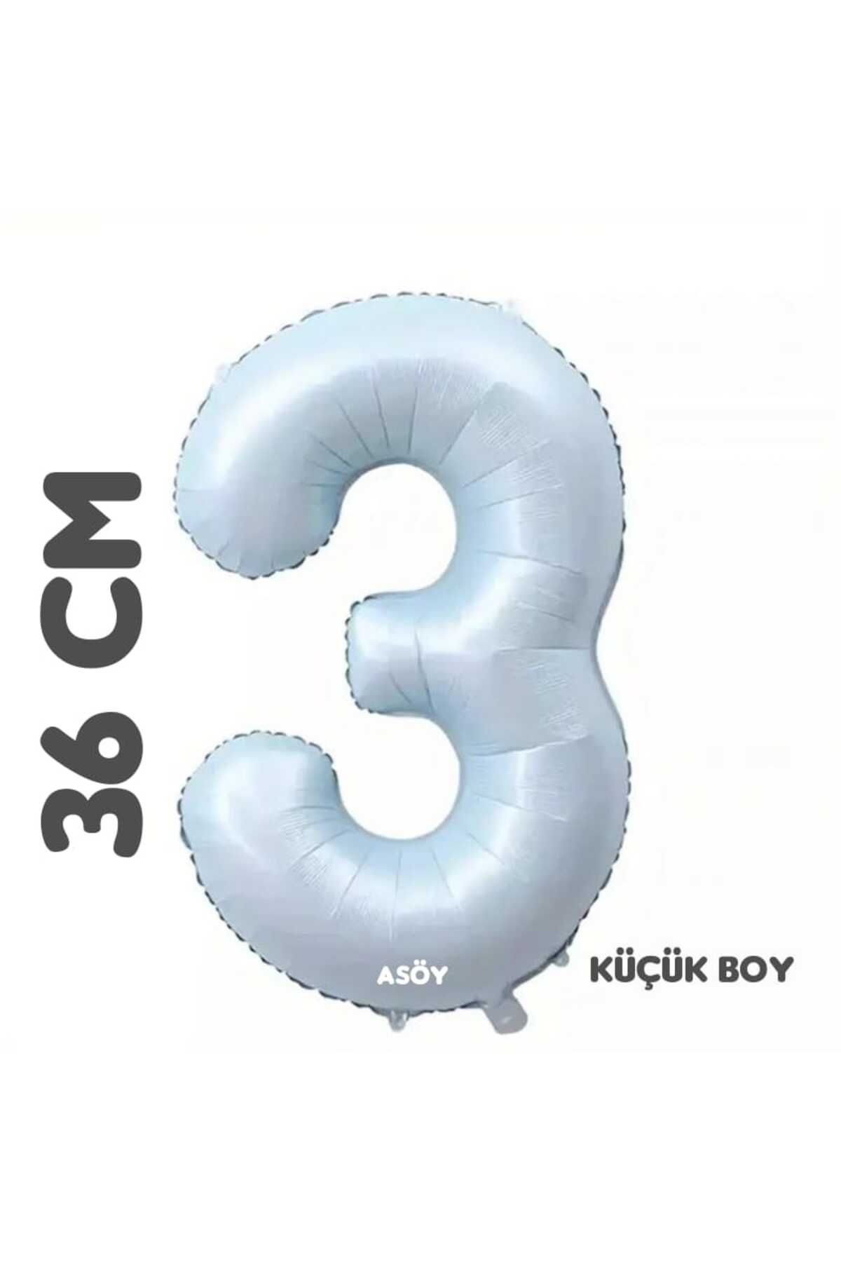 asöy 3 Folyo Balon Rakam Balon 36 Cm Küçük Boy Mavi Yeşil 3 Yaş Balonu Doğum Günü Parti Malzemeleri