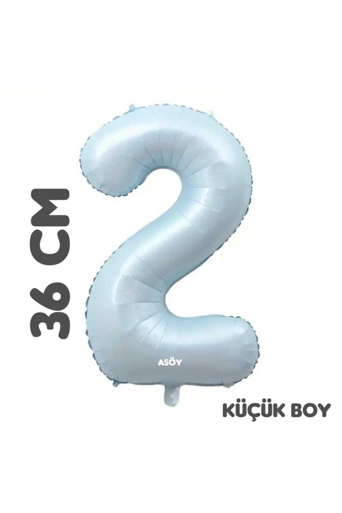 asöy 2 Folyo Balon Rakam Balon 36 Cm Küçük Boy Mavi Yeşil 2 Yaş Balonu Doğum Günü Parti Malzemeleri